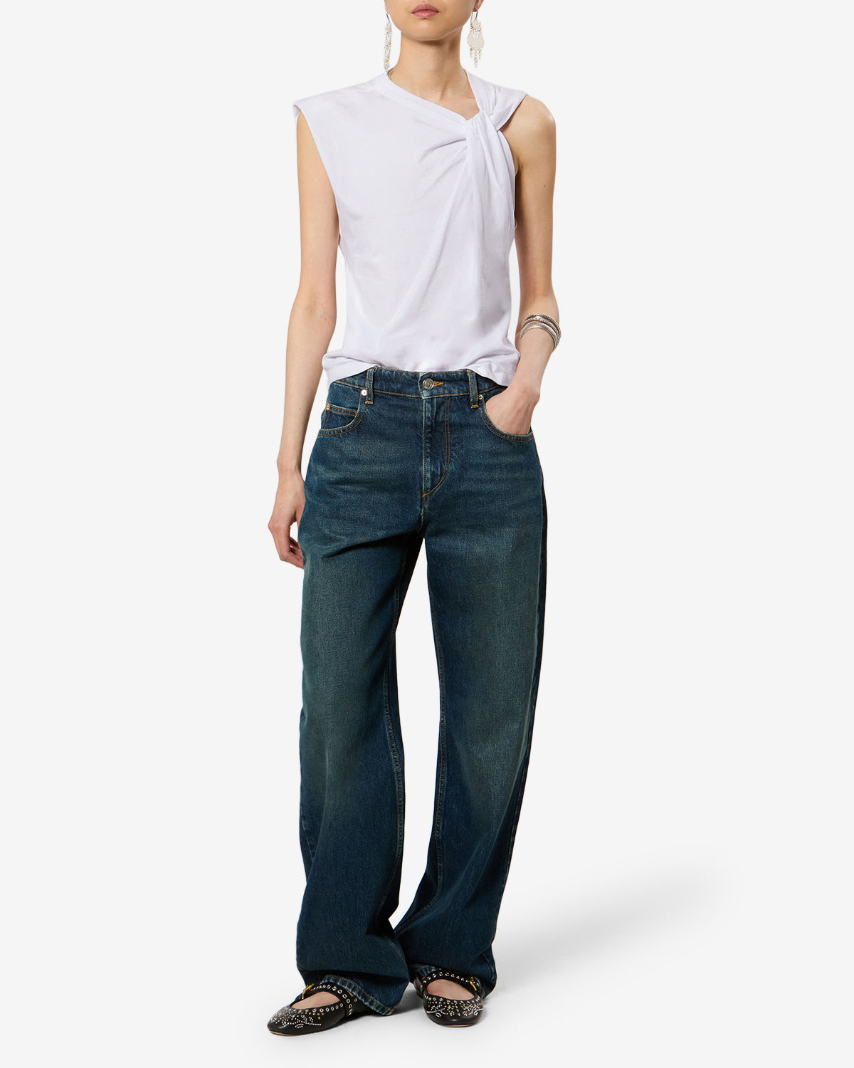 T-shirt Nayda — Blanc, vue 2 ; référence TS0175FAA1N41I20WH