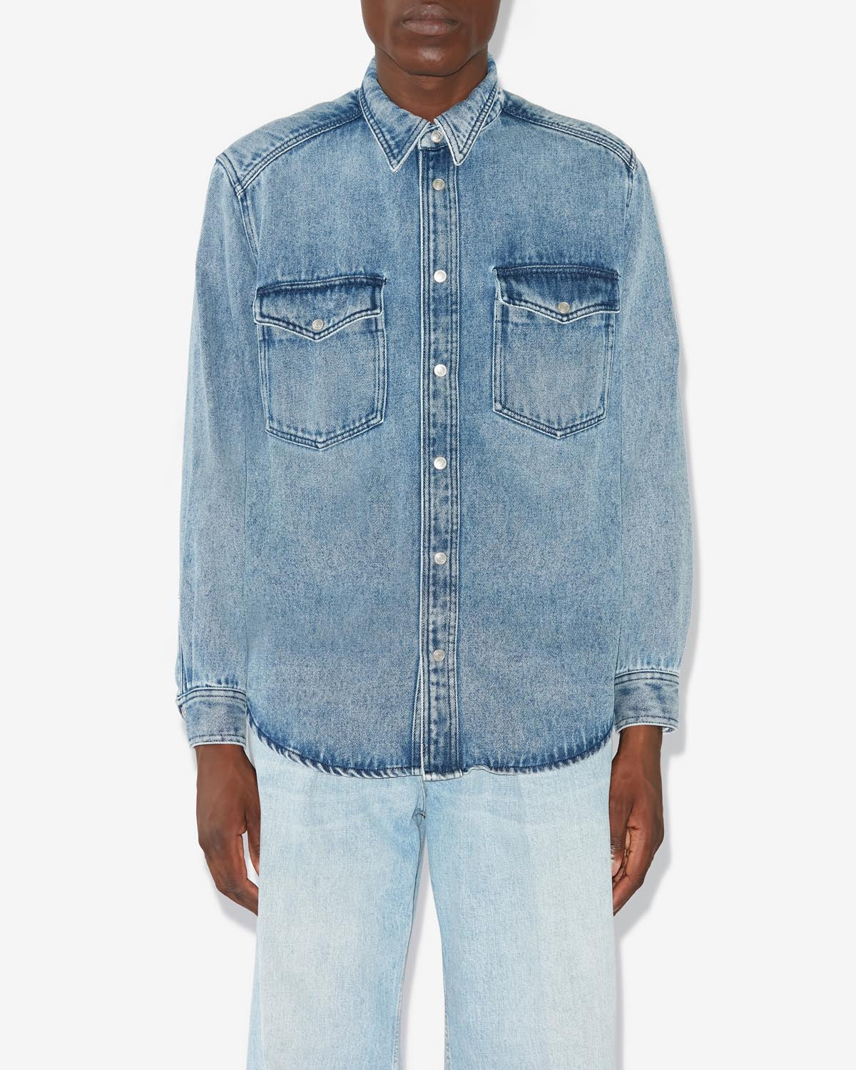 Chemise Taily en denim — Bleu clair, vue 1 ; référence CH0102HBB1H07H30LU