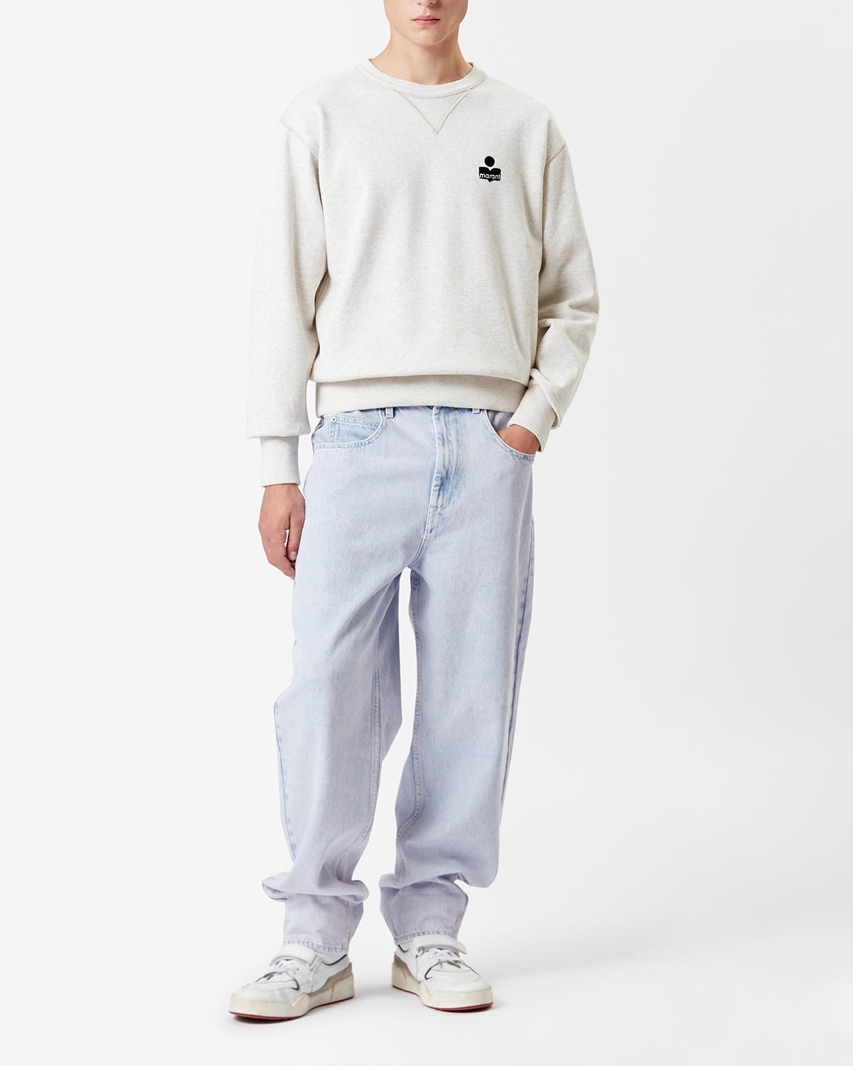 Sweatshirt Mike — Écru, vue 2 ; référence SW0030HAA1M05H23EC