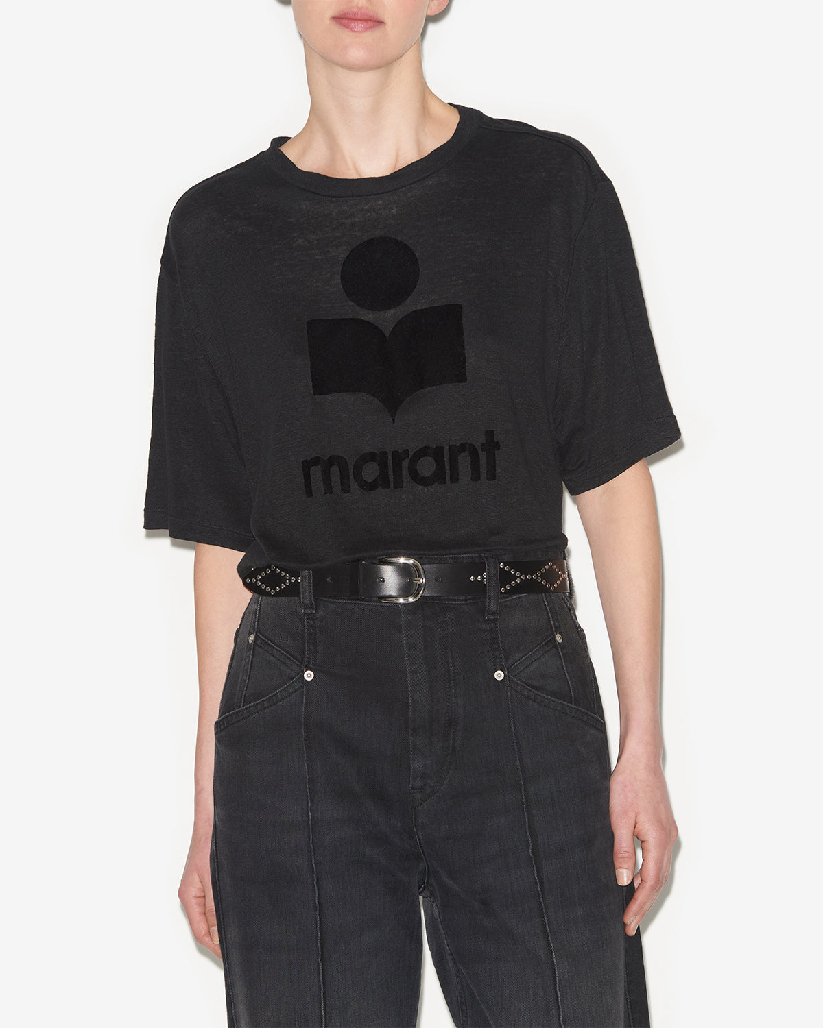 T-shirt Zewel en lin — Noir, vue 1 ; référence TS0001FBA1N09E01BK