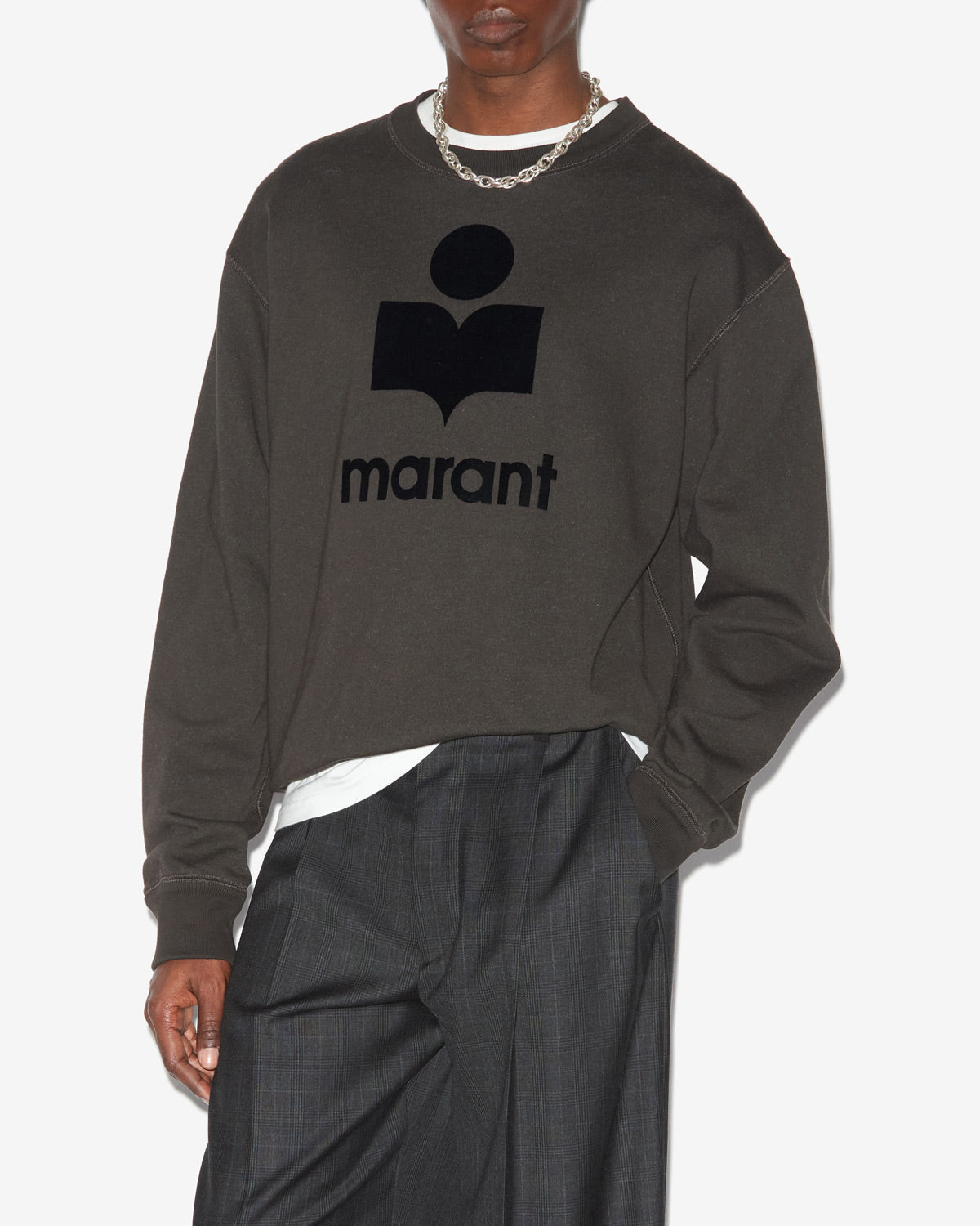 Sweatshirt Mikoy — Noir délavé, vue 1 ; référence SW0029HAB1M18H02FK