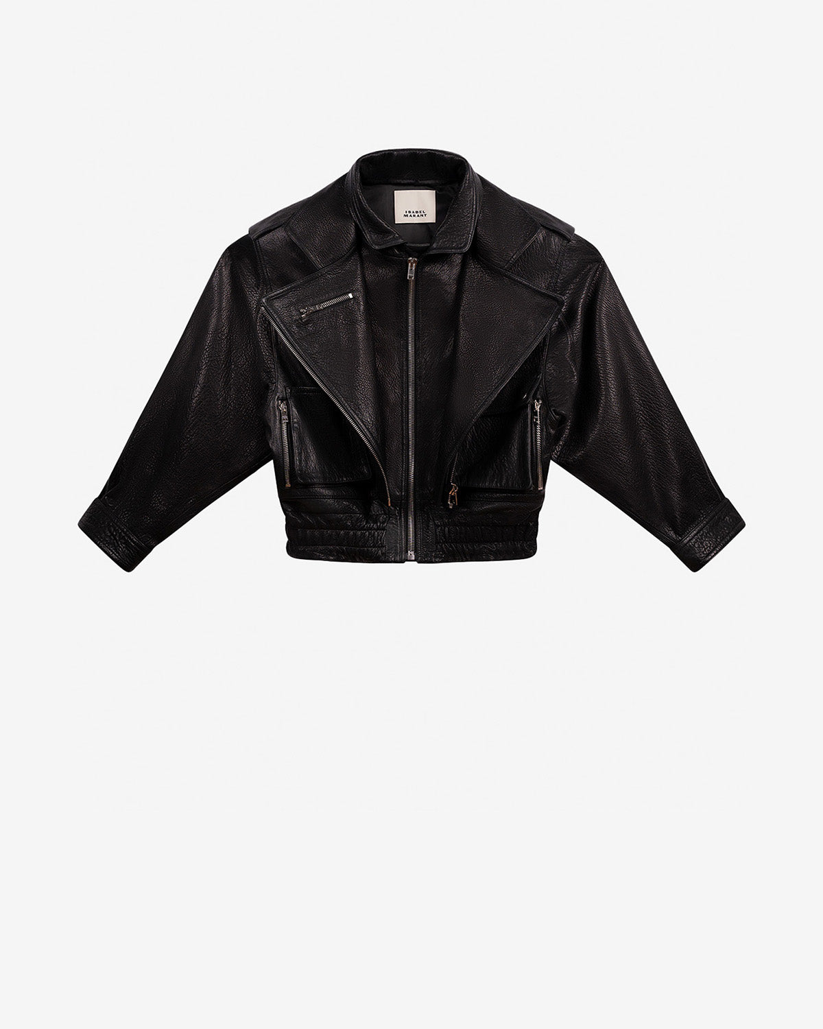 Veste Aneli en cuir — Noir, vue 3 ; référence VE0497FCC2B08I01BK