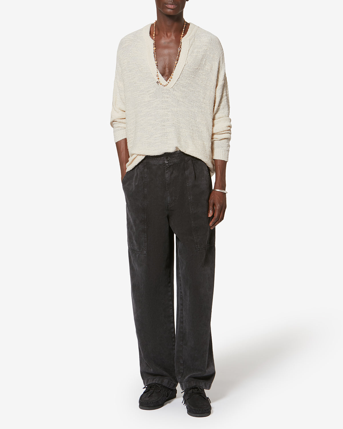 Pull Arnold — Écru, vue 2 ; référence PU0679HAC2L02H23EC