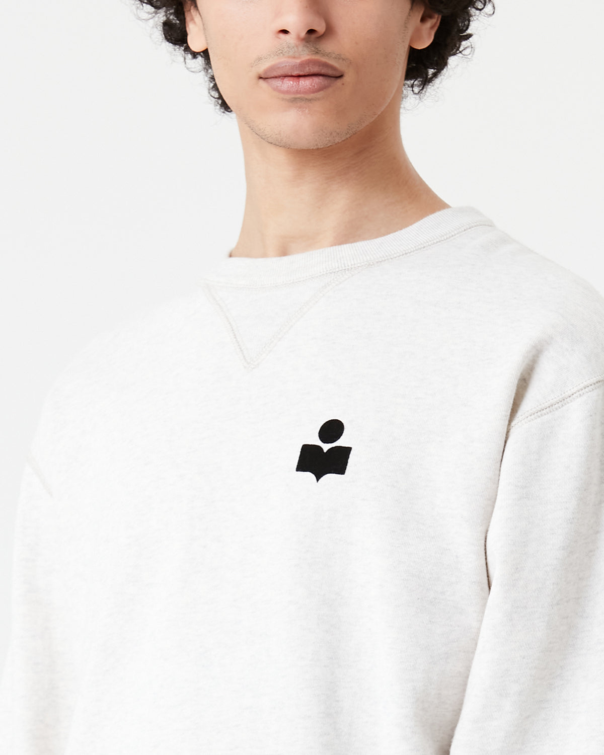 Sweatshirt Mike — Écru, vue 3 ; référence SW005700M003H23EC