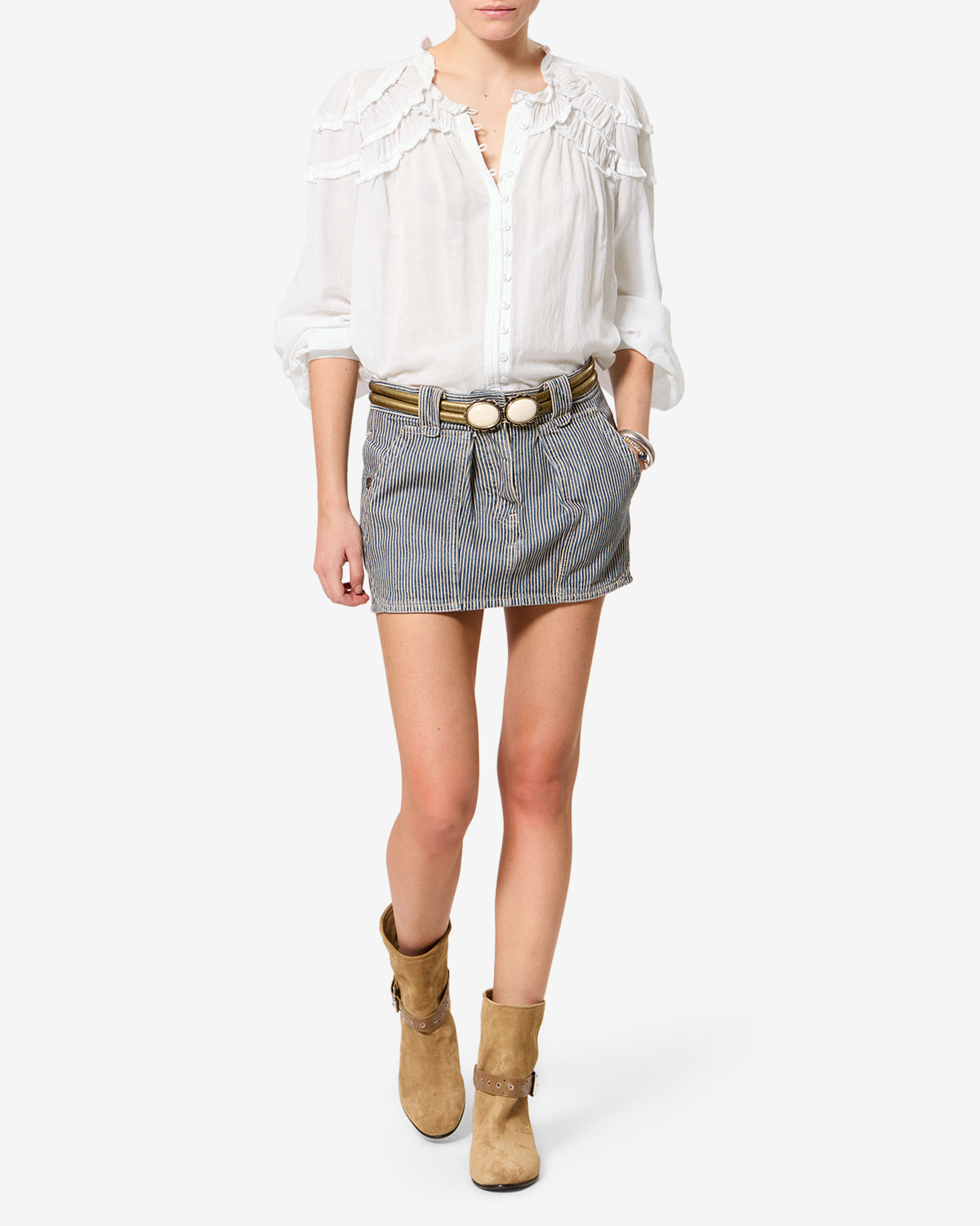 Blouse Christa — Blanc, vue 2 ; référence HT0681FBB3J04E20WH