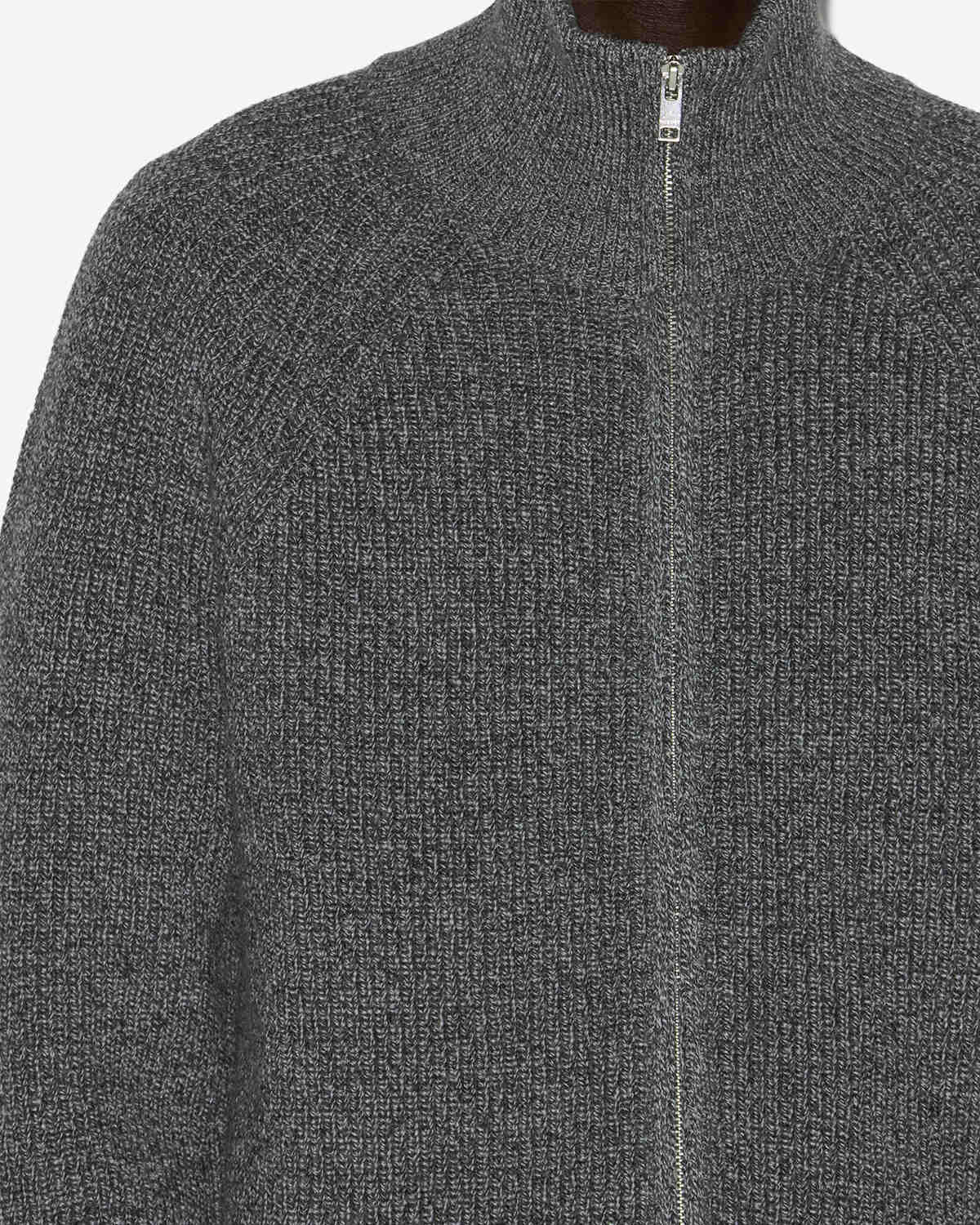 Cardigan Benett en laine — Gris foncé, vue 3 ; référence CA0044HAA1L79H02DG