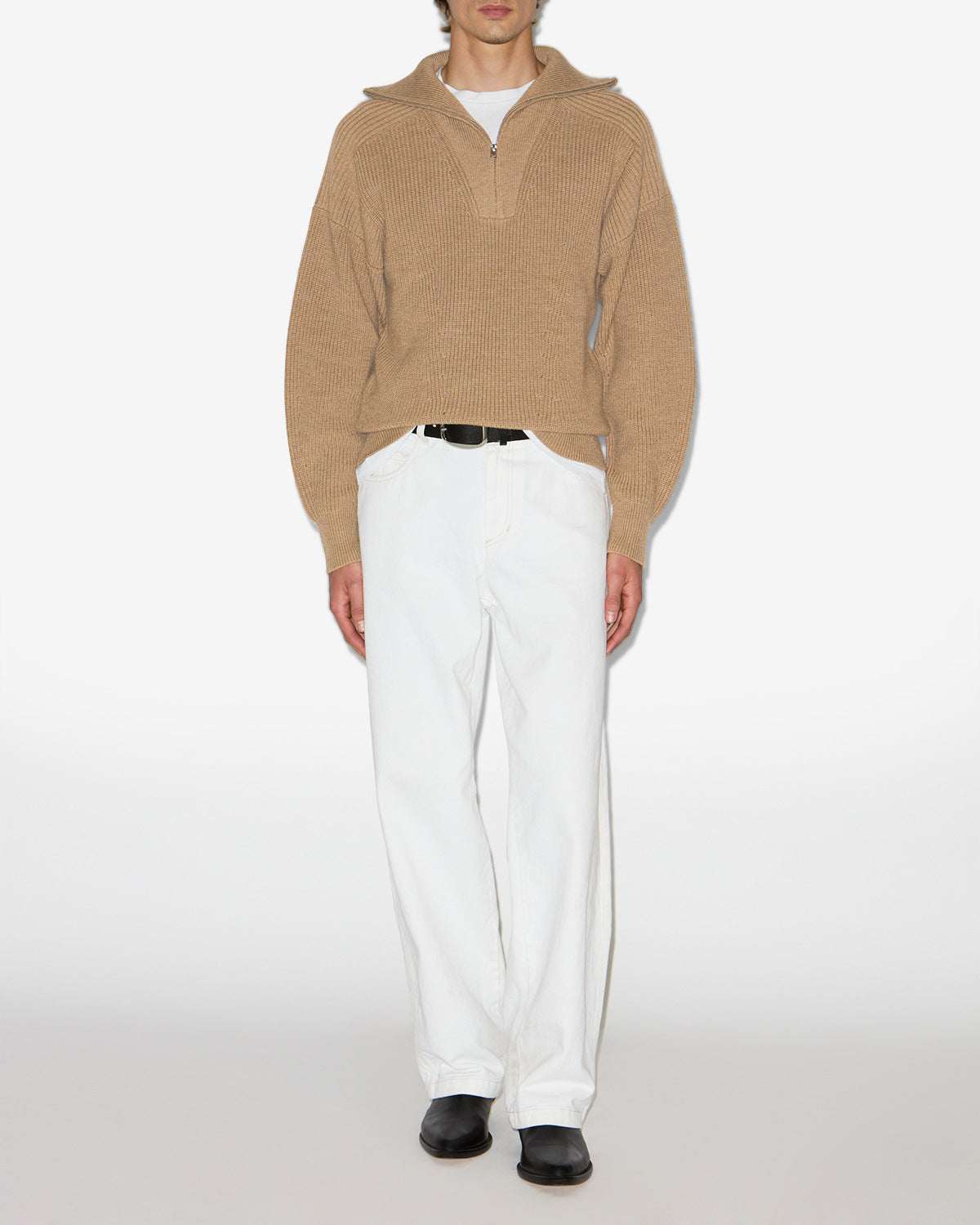 Pull Benny en laine — Camel, vue 2 ; référence PU0080HAA1L79H50CM