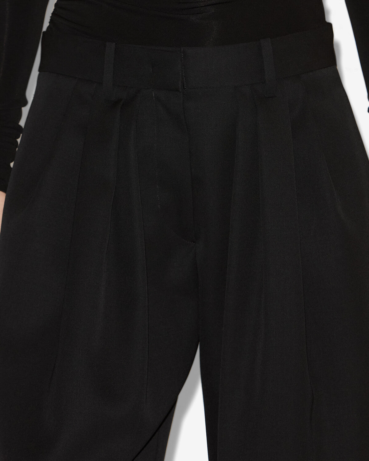 Pantalon Janice en laine — Noir, vue 3 ; référence PA0613FAC4G01I01BK
