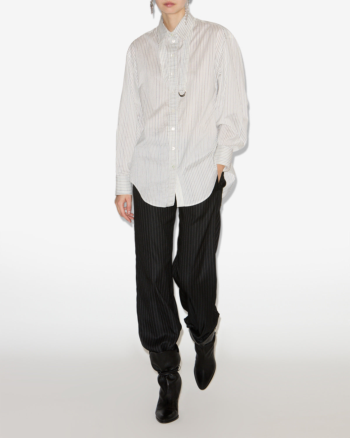 Chemise Aurora — Écru et noir, vue 2 ; référence CH0262FAC4I01IECBK