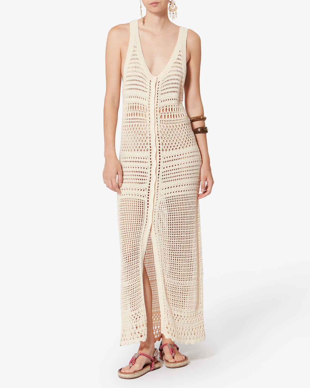 Robe Zaro — Écru, vue 1 ; référence RO1049FAD1L14E23EC