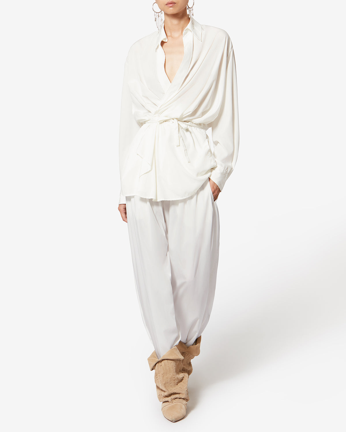 Pantalon Inaya — Blanc, vue 2 ; référence PA0547FCD1I03I20WH