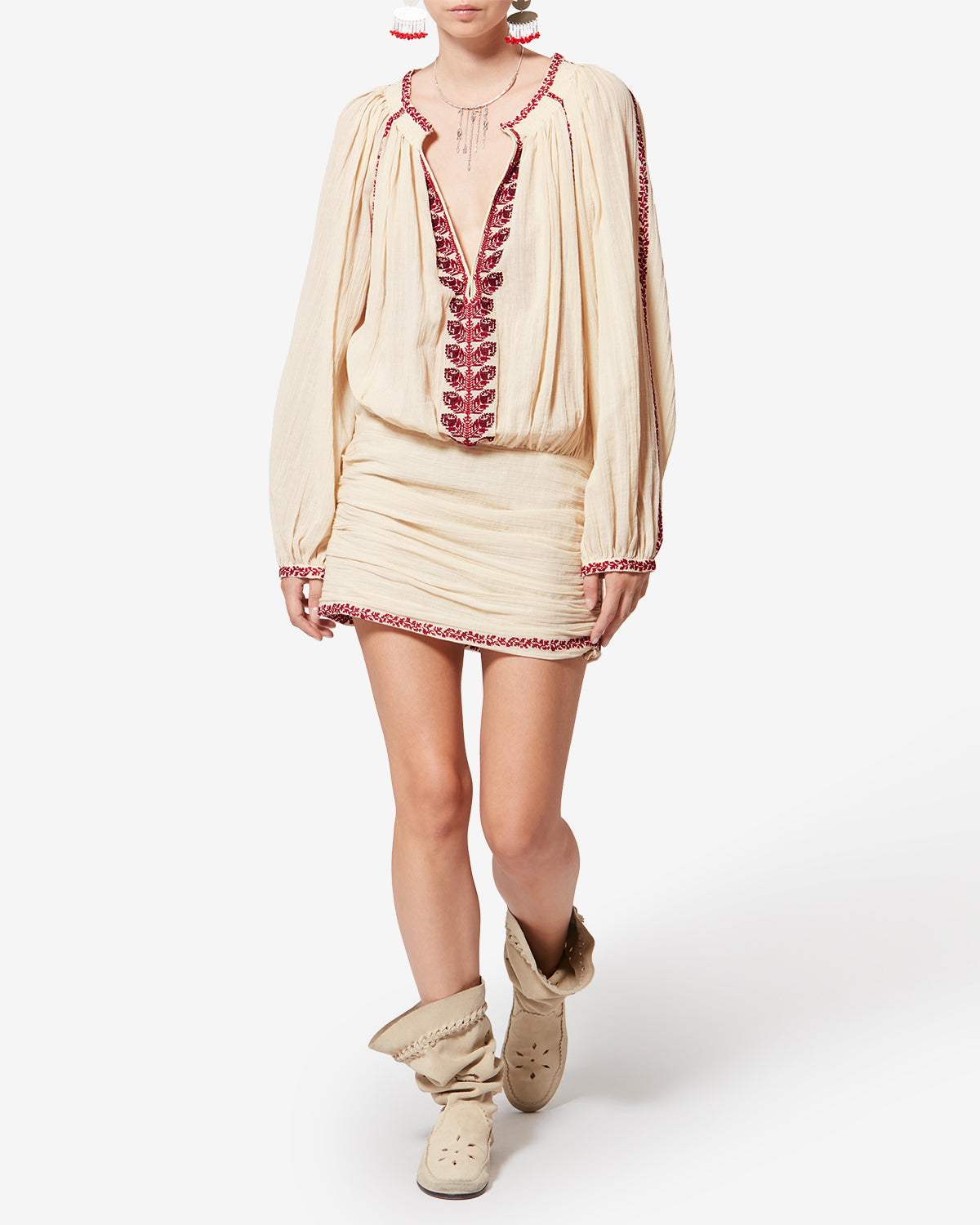 Robe Ludy — Beige-red, vue 2 ; référence RO1051FAD1J16EBERD