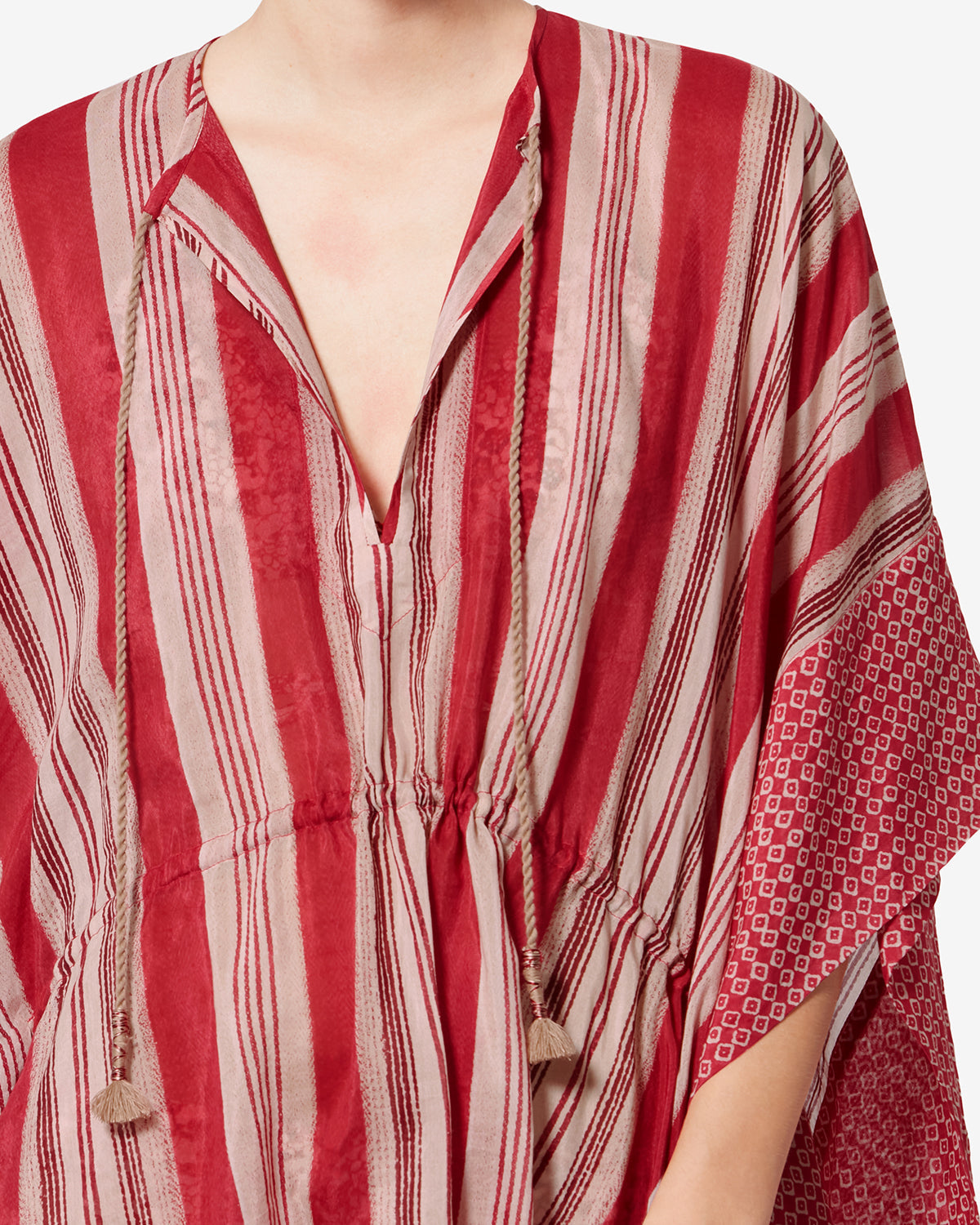 Kaftan Loreliz — Rouge, vue 2 ; référence KF001XFAD1C01A70RD