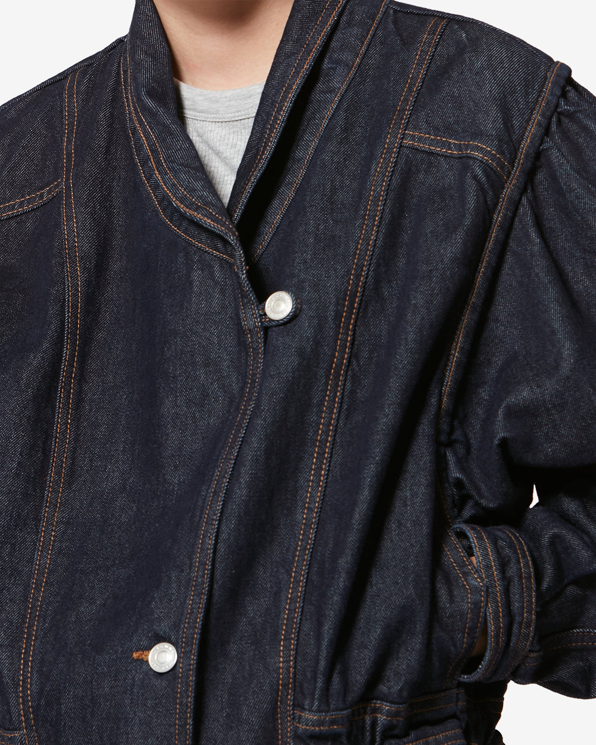 Veste Dolie en denim — Foncé nuit, vue 3 ; référence VE0614FAD1H02I30DM
