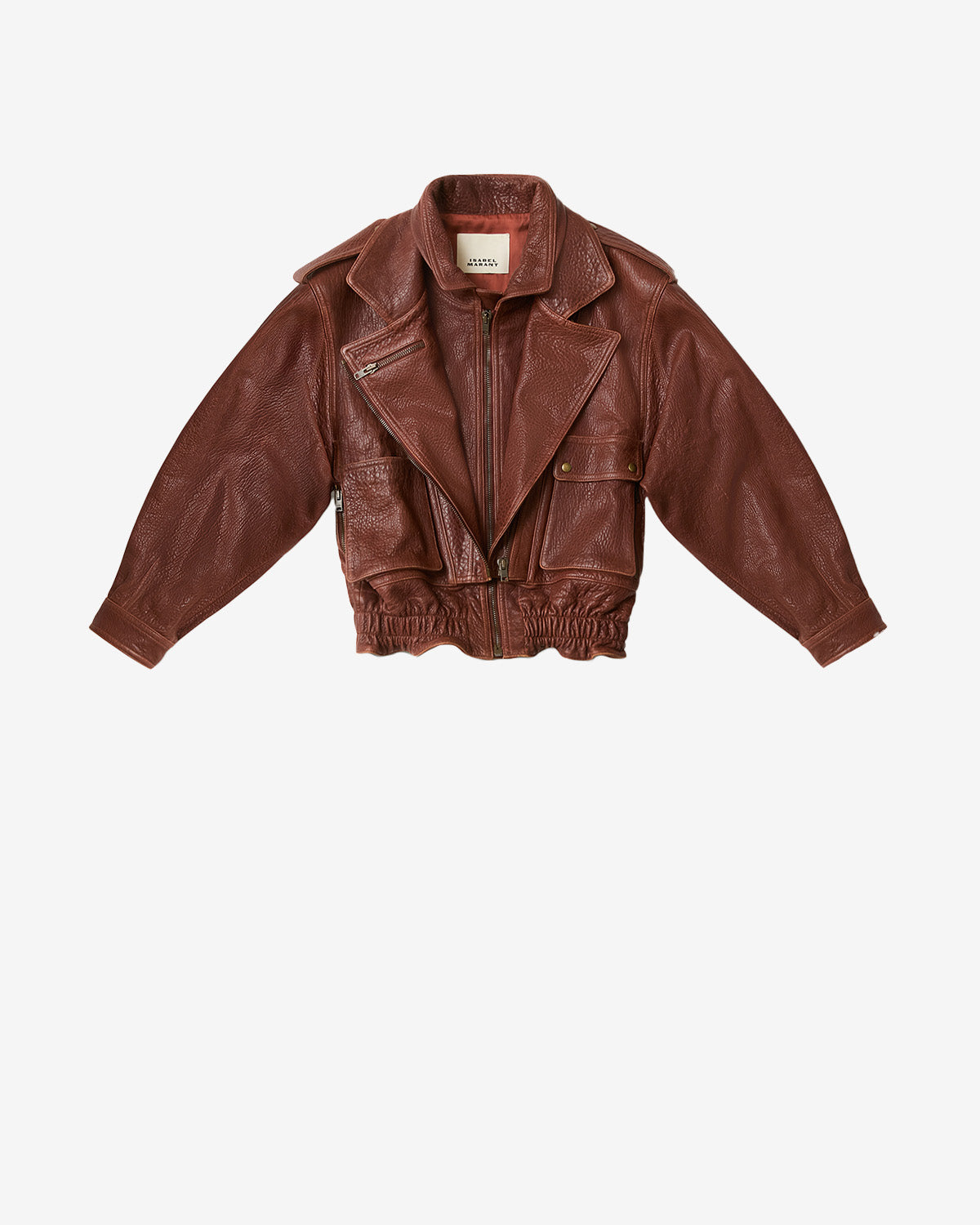 Veste Aneli en cuir — Terracotta, vue 1 ; référence VE0497FCC2B08I11TR