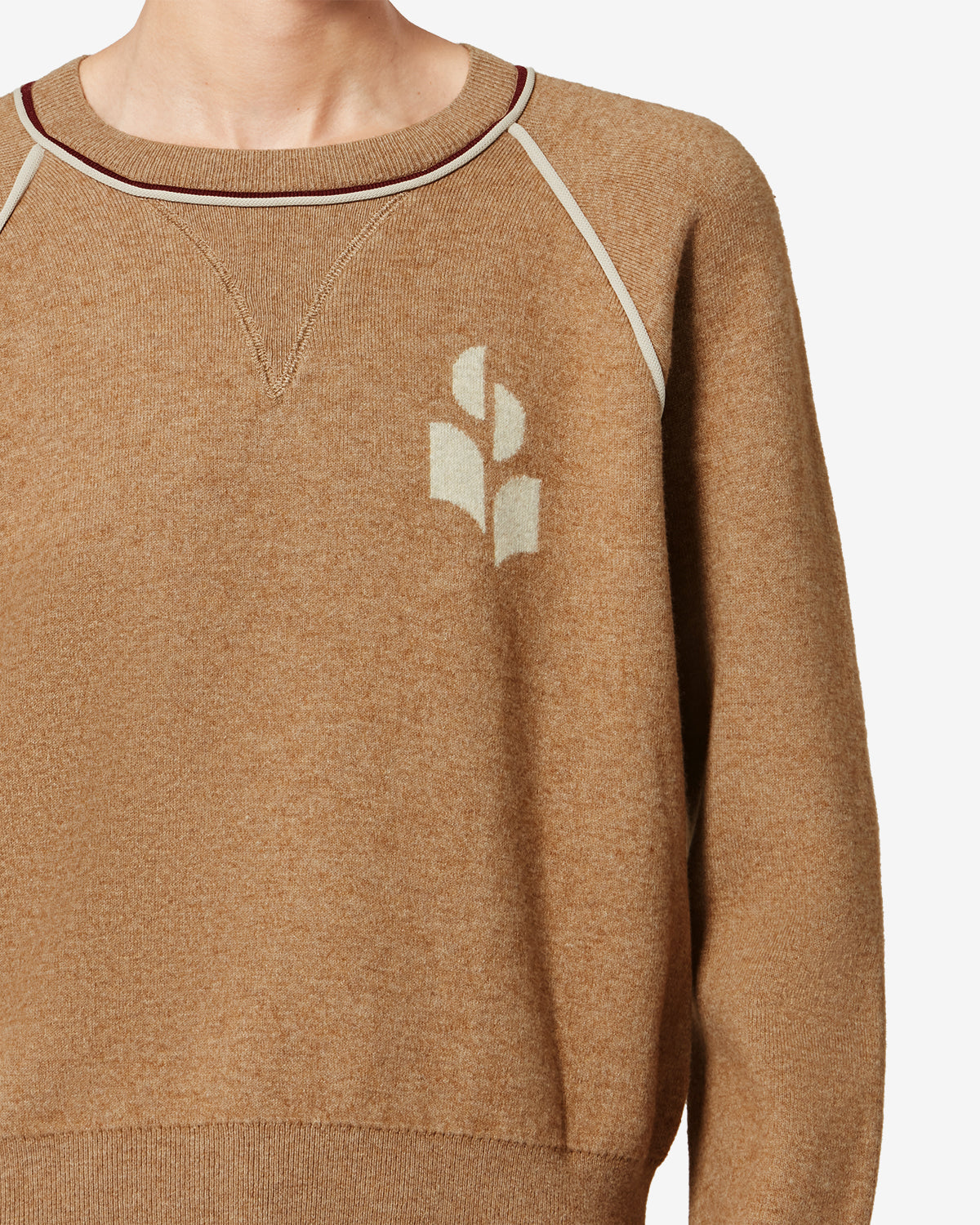 Pull Loriby — Camel-gris clair, vue 3 ; référence PU0856FAD1L11ECMLG