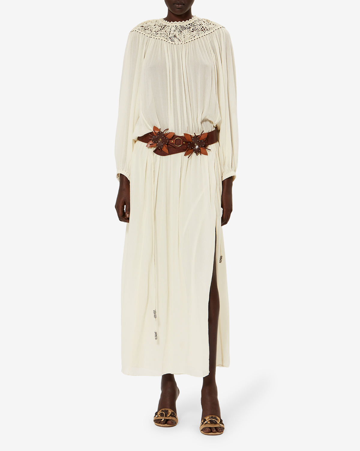 Robe Nydia en soie — Écru, vue 1 ; référence RO1114FAD2J14I23EC