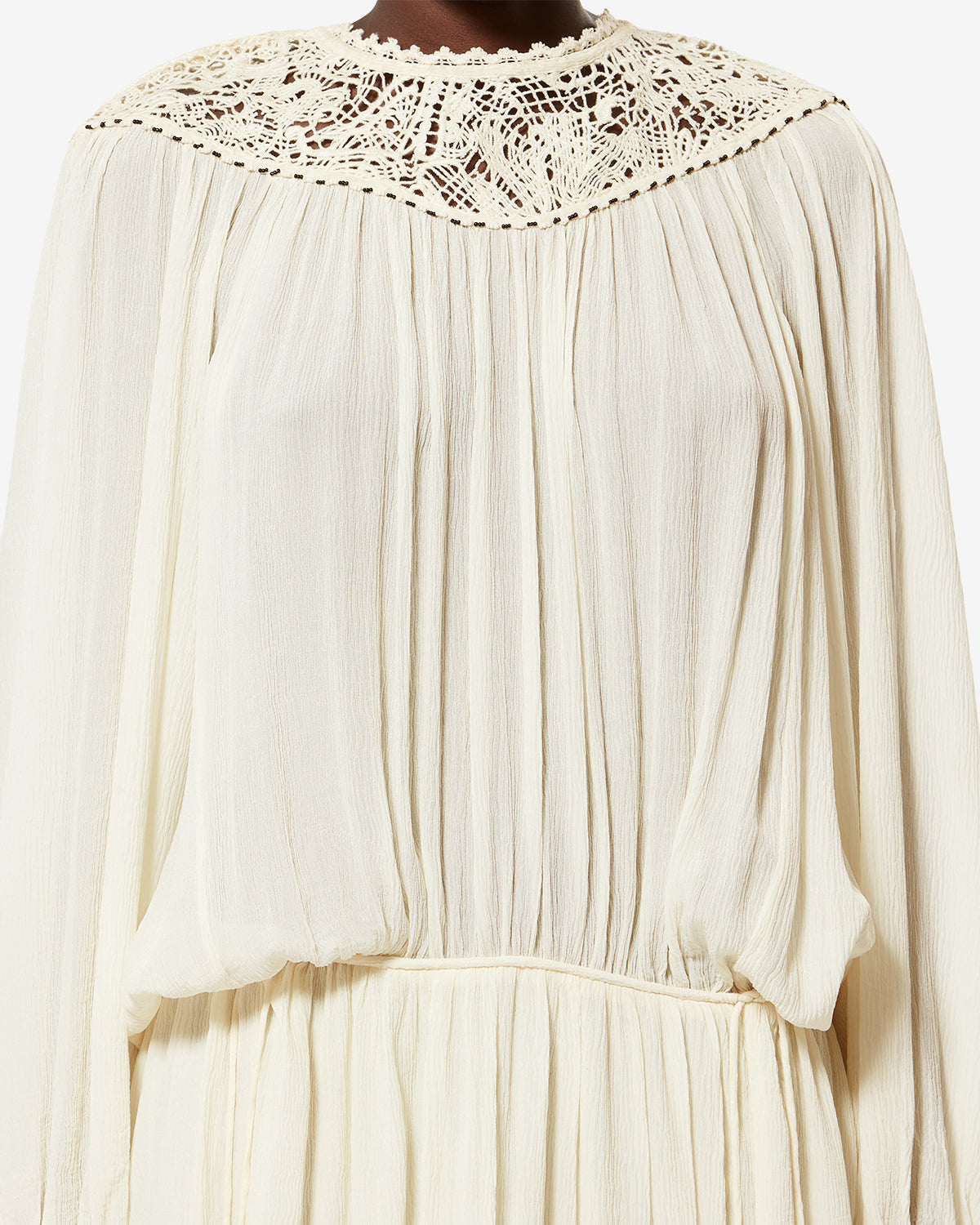 Robe Nydia en soie — Écru, vue 2 ; référence RO1114FAD2J14I23EC