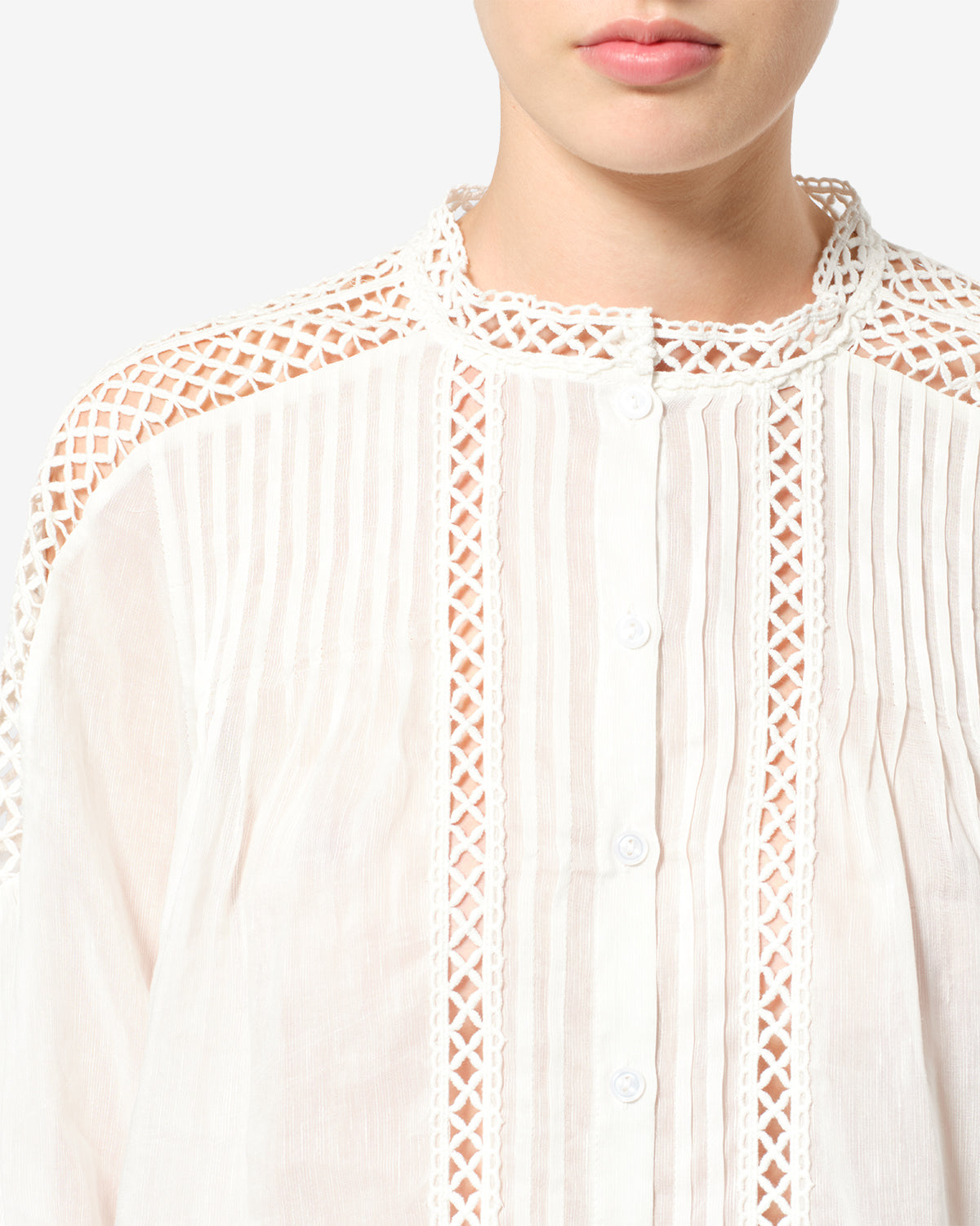 Blouse Polda — Blanc, vue 3 ; référence HT0942FAD3J04E20WH