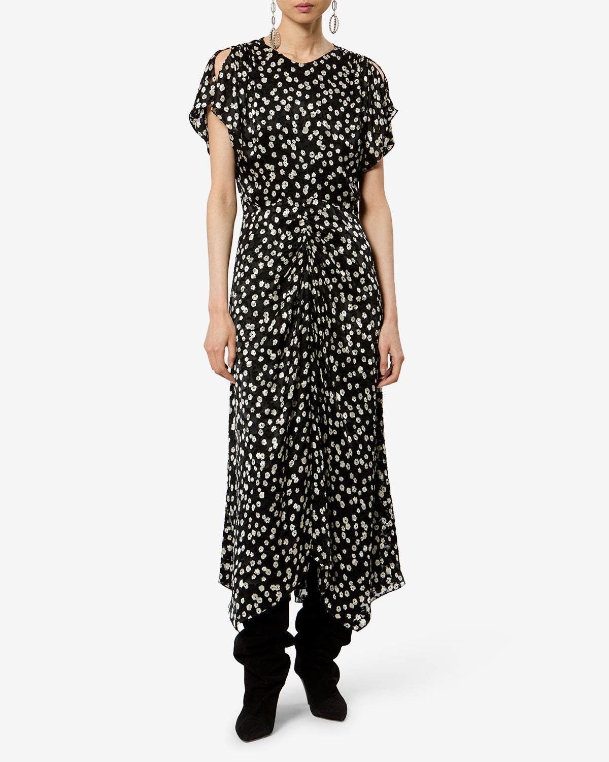 Robe Herva — Noir et écru, vue 1 ; référence RO1180FAD3J14IBKEC