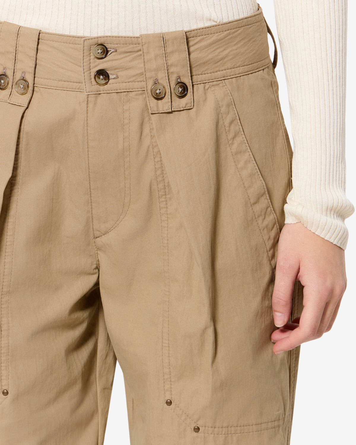 Pantalon Amandine — Clair kaki, vue 3 ; référence PA0755FAD3G02I67LK