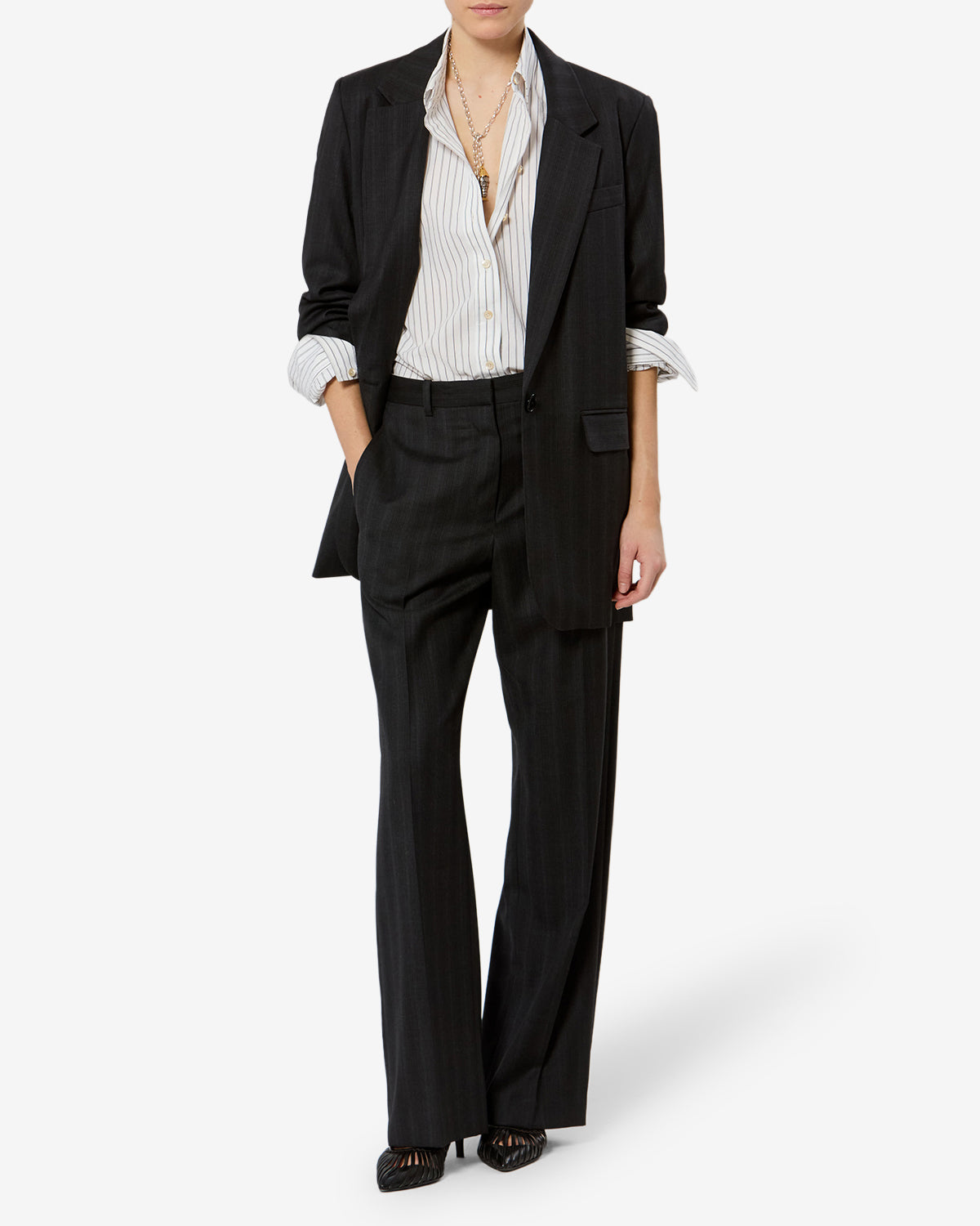 Pantalon Noanda en laine — Foncé anthracite, vue 2 ; référence PA0643FDB1F01I02DA