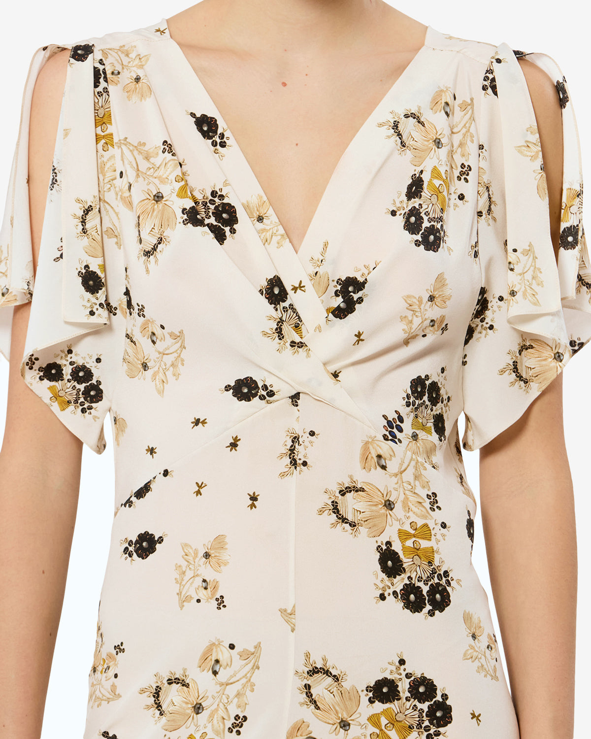 Robe Falja en soie — Écru, vue 2 ; référence RO1097FAD3J07I23EC