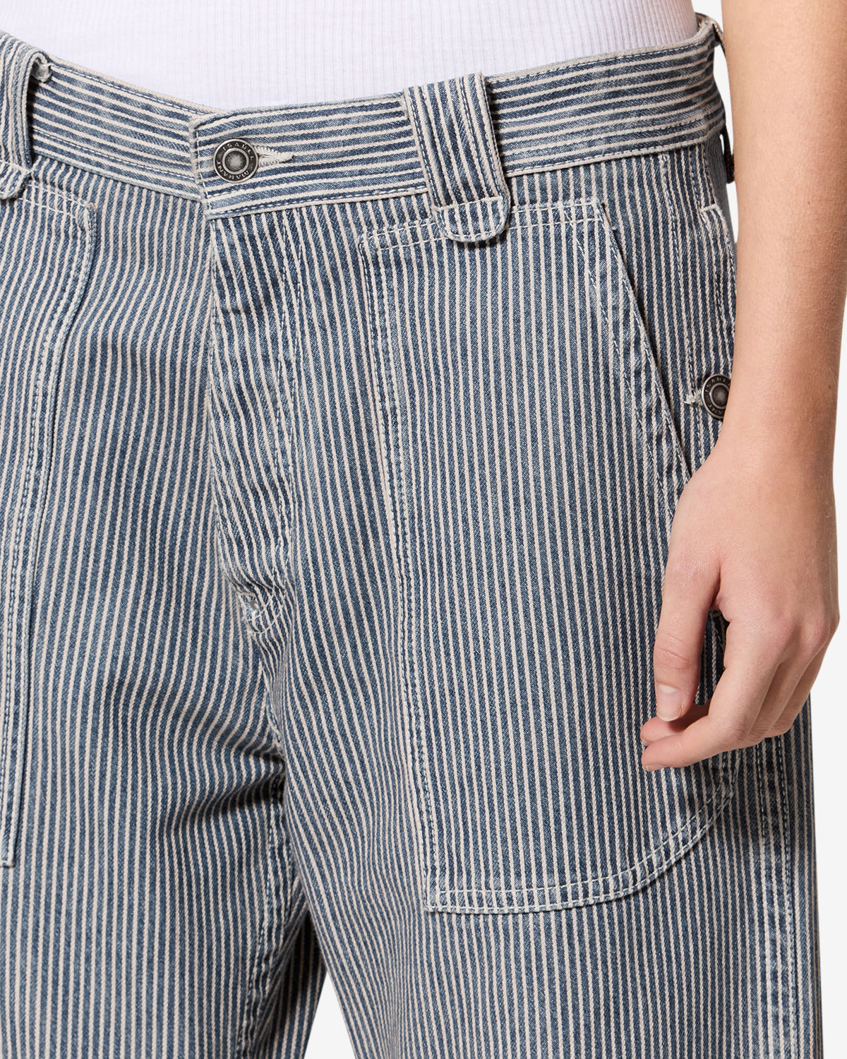 Pantalon Ermina — Bleu-blanc, vue 3 ; référence PA0709FAD3H02EBUWE