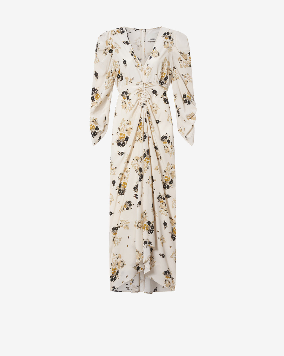 Robe Albini en soie — Écru, vue 1 ; référence RO0011FAD3J07I23EC
