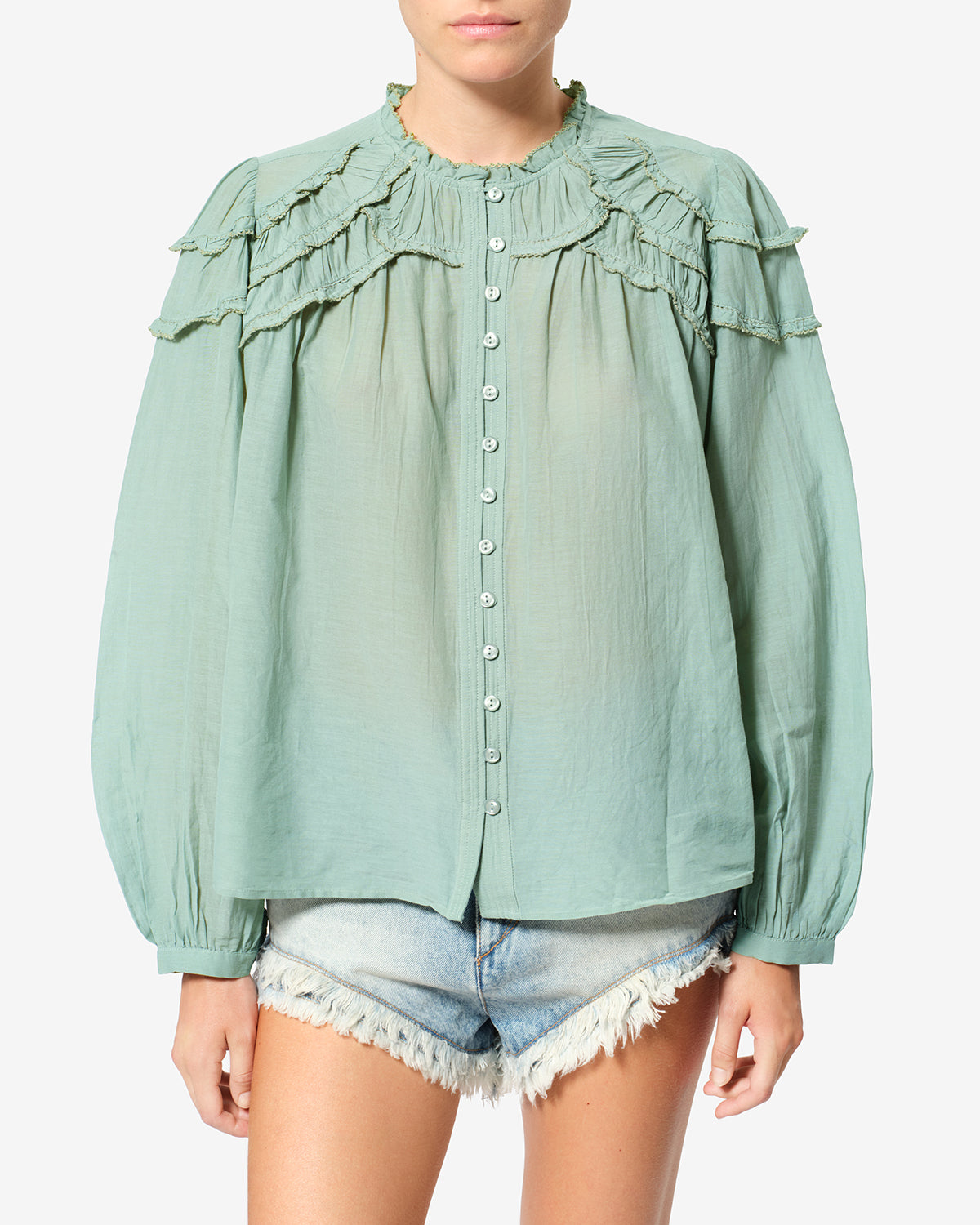 Blouse Christa — Sauge, vue 1 ; référence HT0681FBB3J04E60SE