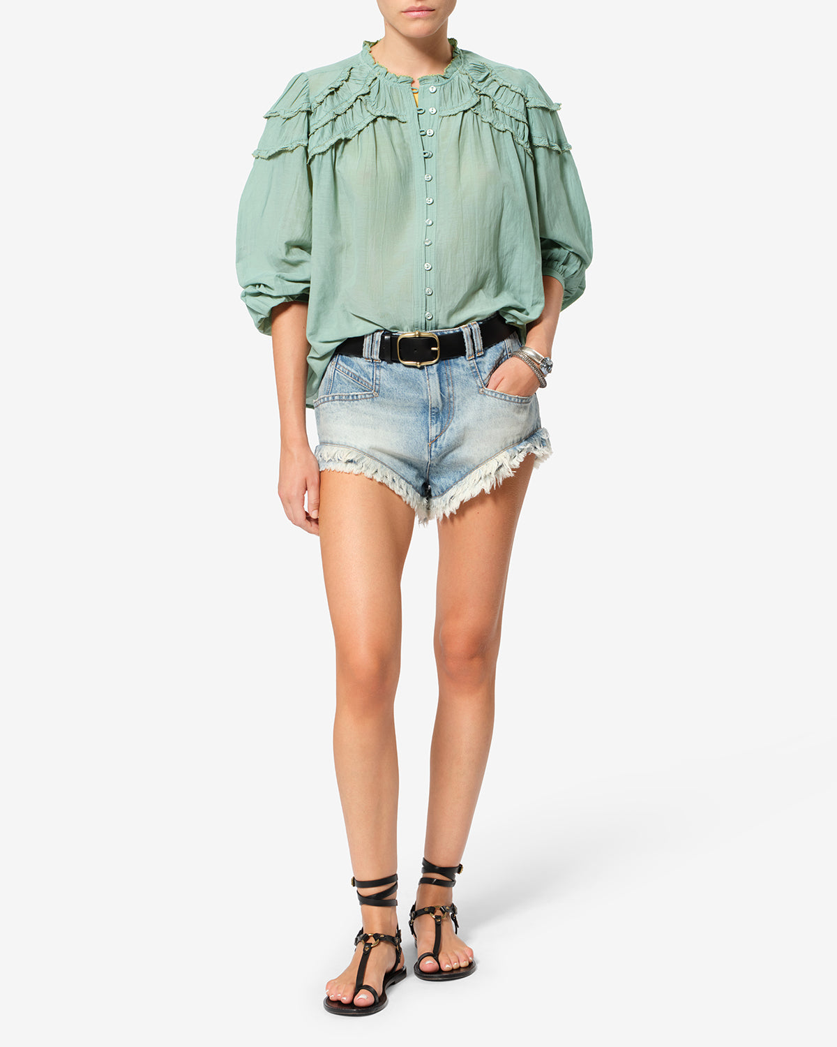 Blouse Christa — Sauge, vue 2 ; référence HT0681FBB3J04E60SE