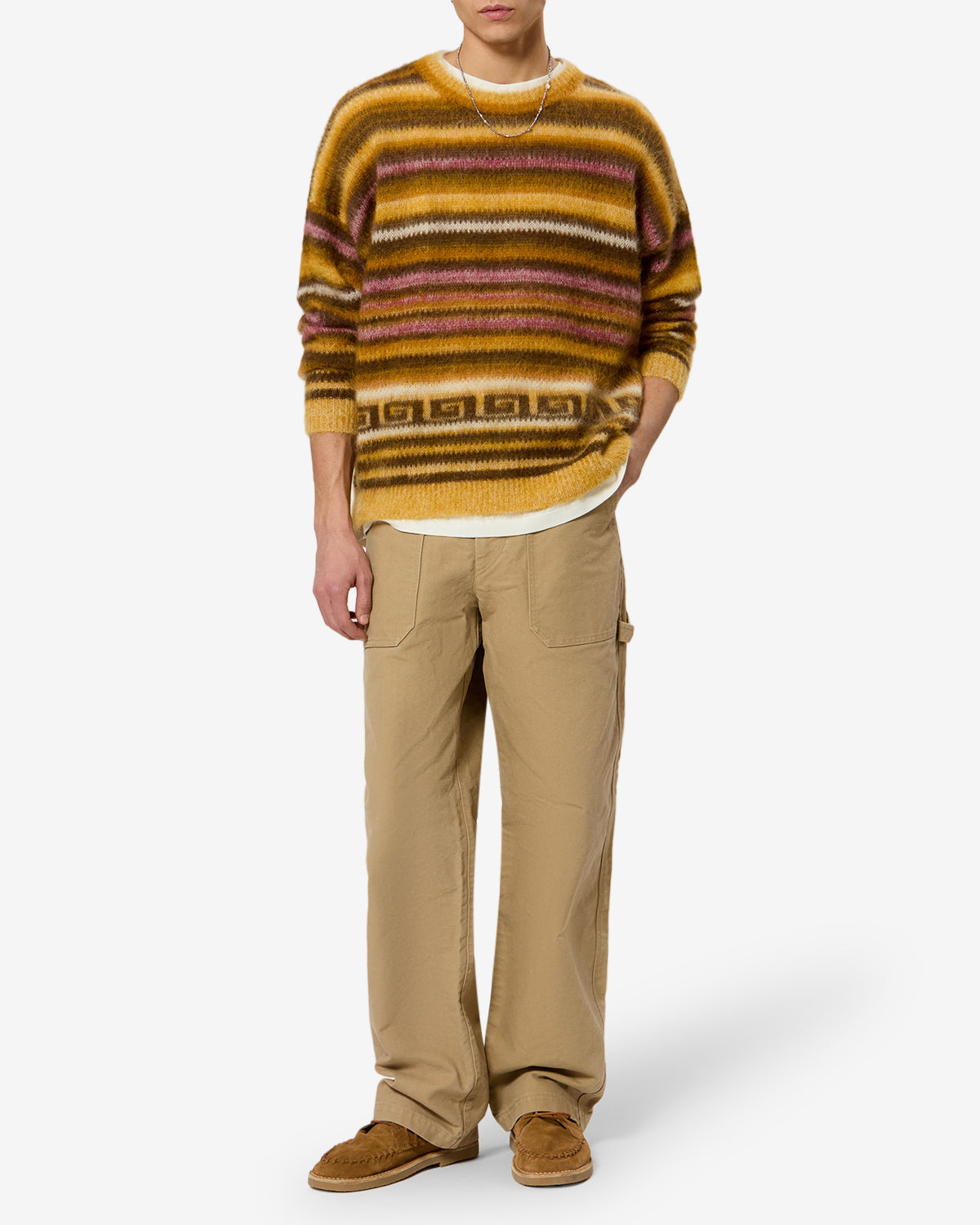 Pull Scolan en mohair — Ocre, vue 2 ; référence PU0969HAD3L07H10OE