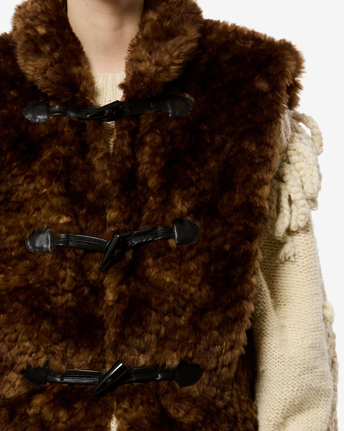 Gilet Jocya — Marron, vue 3 ; référence GI0088FAD3A01E50BW