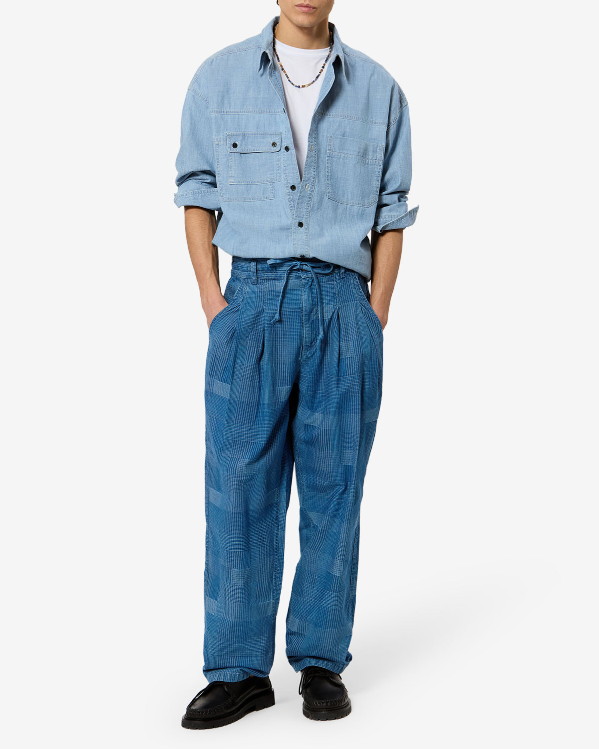 Pantalon Denzey — Bleu, vue 2 ; référence PA0801HAD3E05H30BU