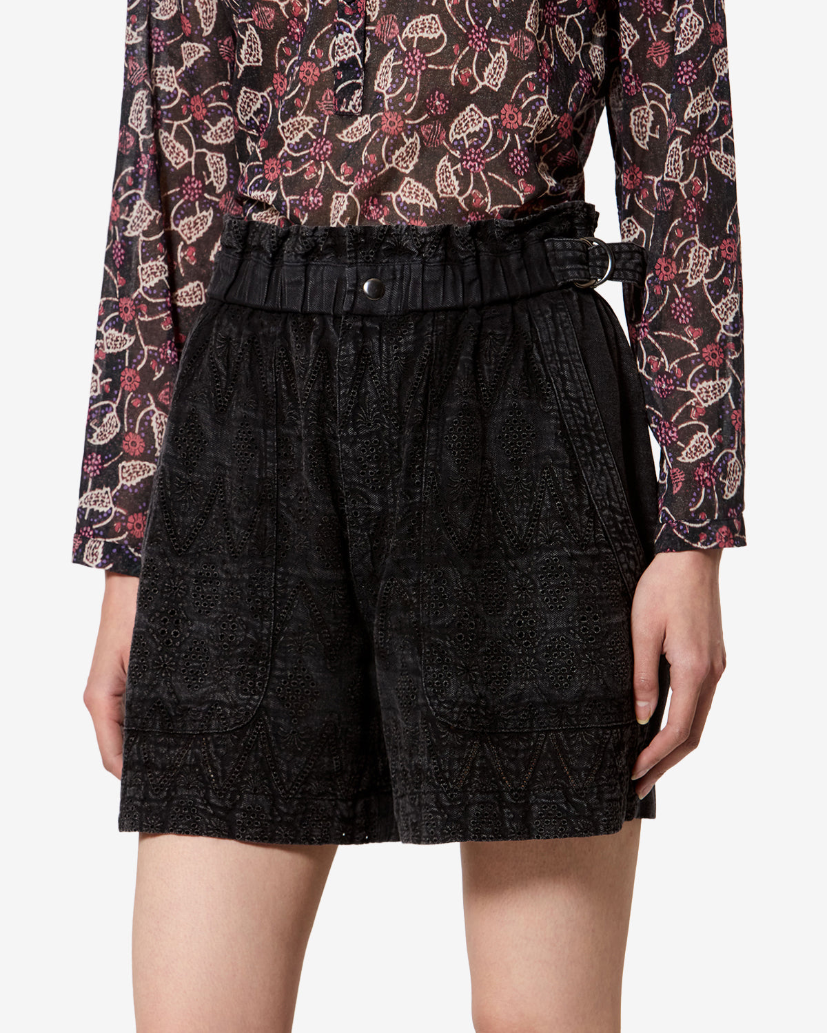 Short Kisha — Noir délavé, vue 1 ; référence SH0328FAD3I01E02FK