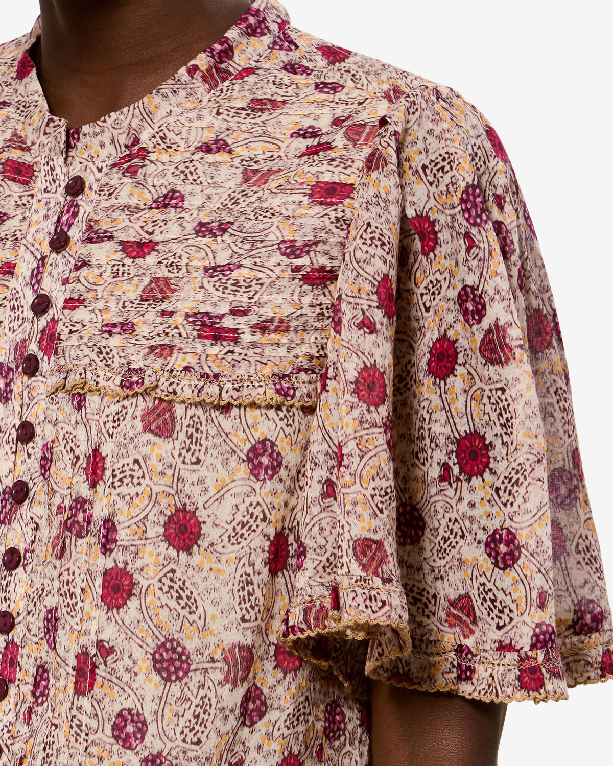 Robe Daynia — Écru-framboise, vue 3 ; référence RO1165FAD3J03EECRY