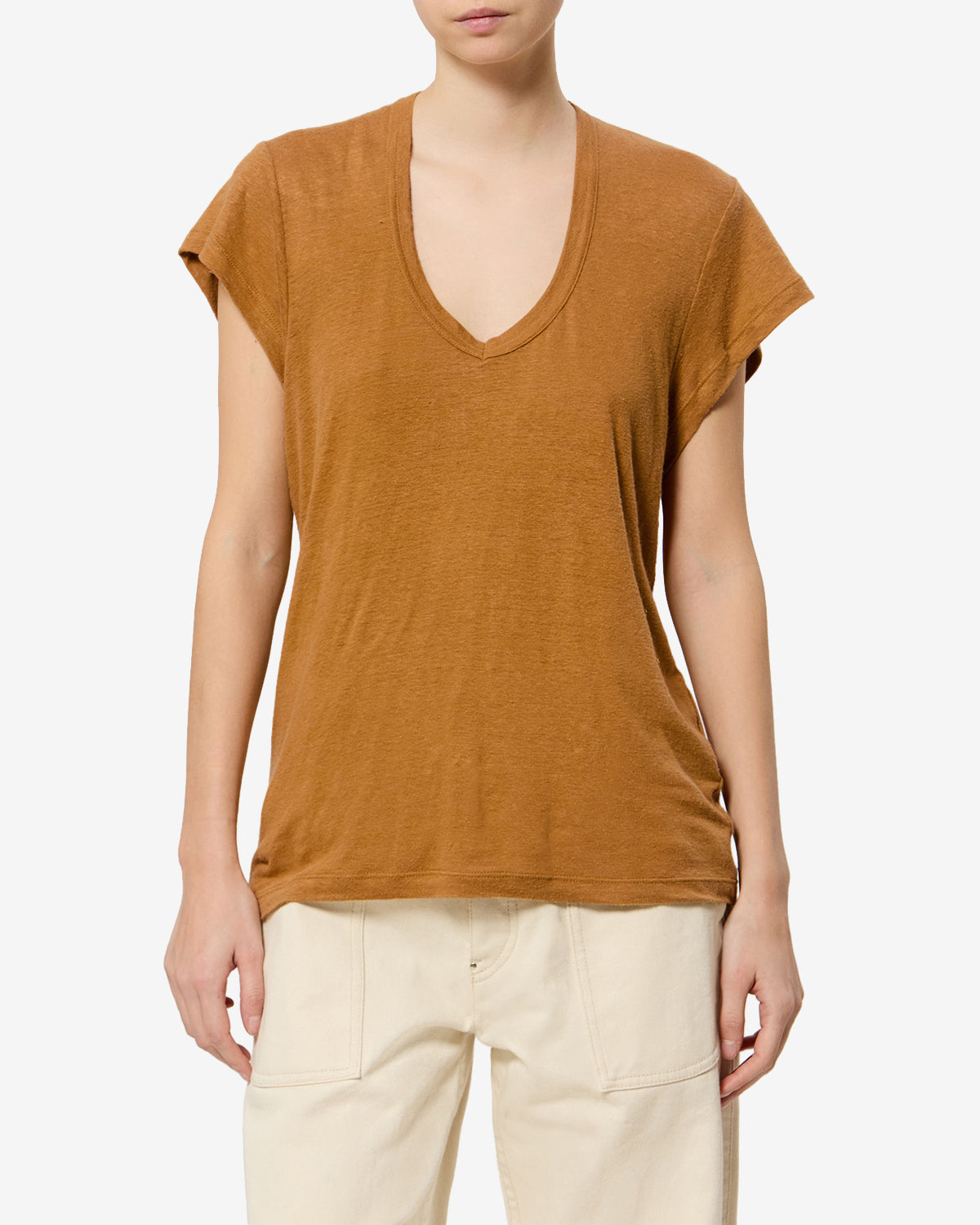 T-shirt Zankou en lin — Doré, vue 1 ; référence TS0014FBB1N17E12GO