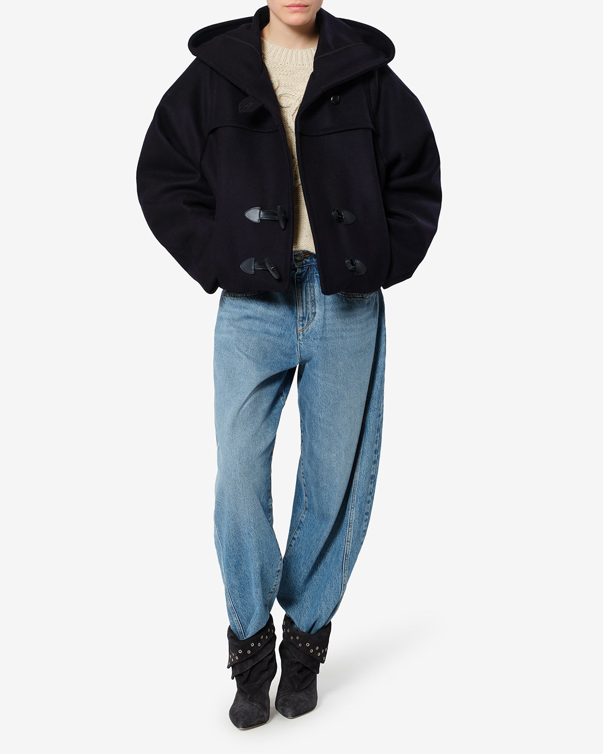 Manteau Trixie en laine — Bleu foncé marine, vue 2 ; référence MA0561FAD3D04I30DN