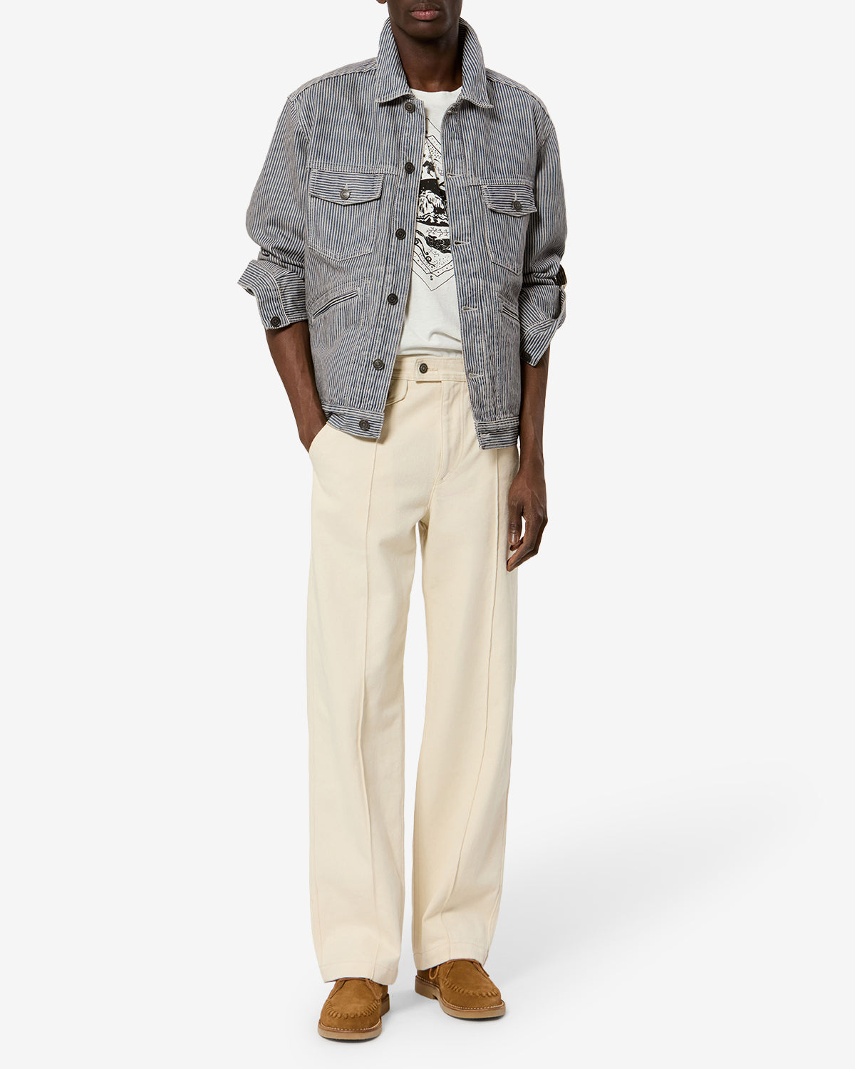 Veste Jango — Bleu-blanc, vue 2 ; référence VE0061HKD3H05HBUWE