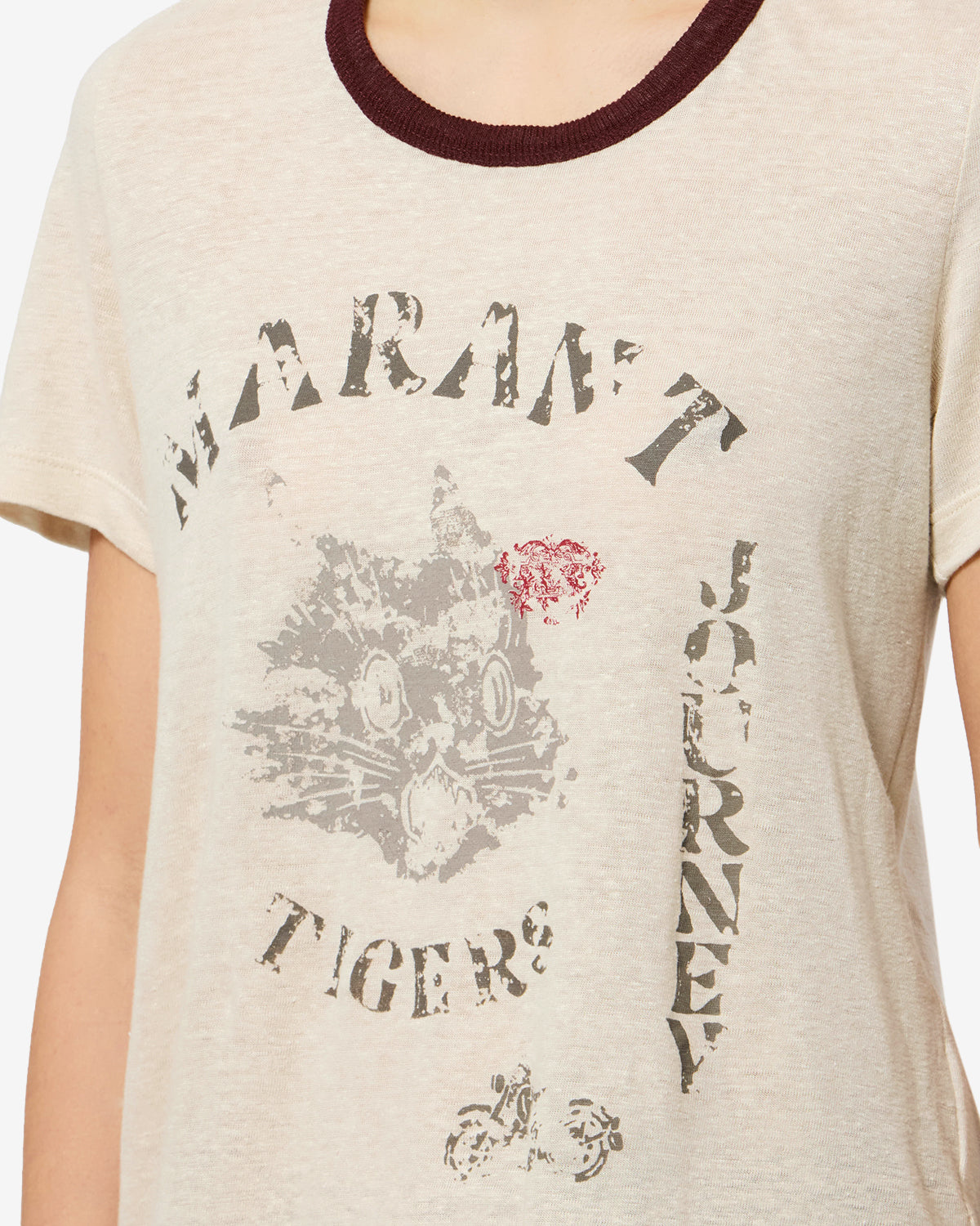T-shirt Kiliann en lin — Beige clair, vue 3 ; référence TS0016FAD3N06E90LB