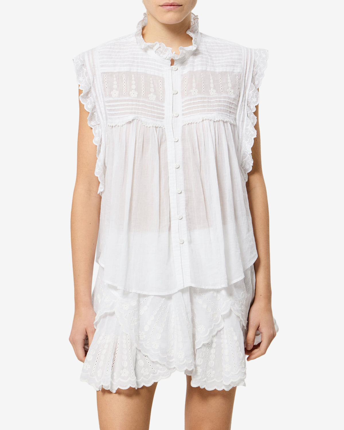 Top Dersia — Blanc, vue 1 ; référence HT0948FCD3J10E20WH
