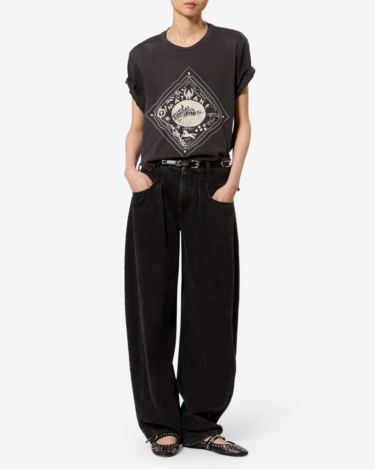 T-shirt Zewel — Noir délavé, vue 2 ; référence TS0001FAD3N04E02FK
