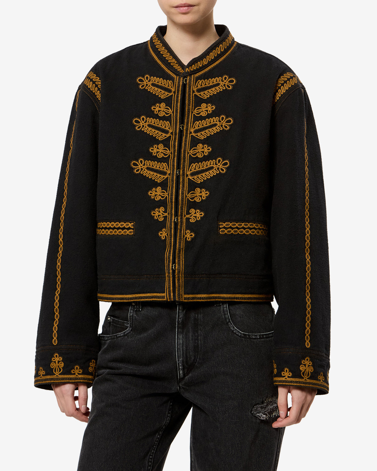 Veste Emalia en denim — Noir, vue 1 ; référence VE0726FAD3H07E01BK