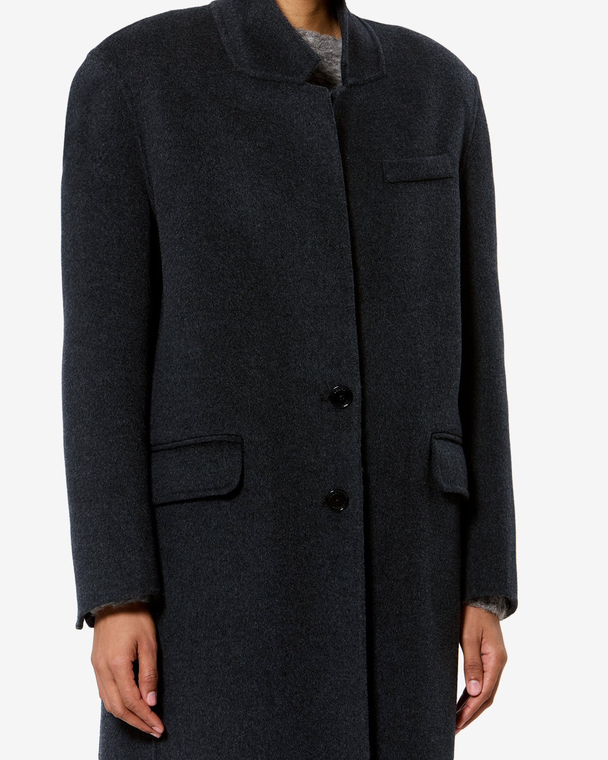 Manteau Clesa en laine — Anthracite, vue 1 ; référence MA0575FAD3D03I02AN