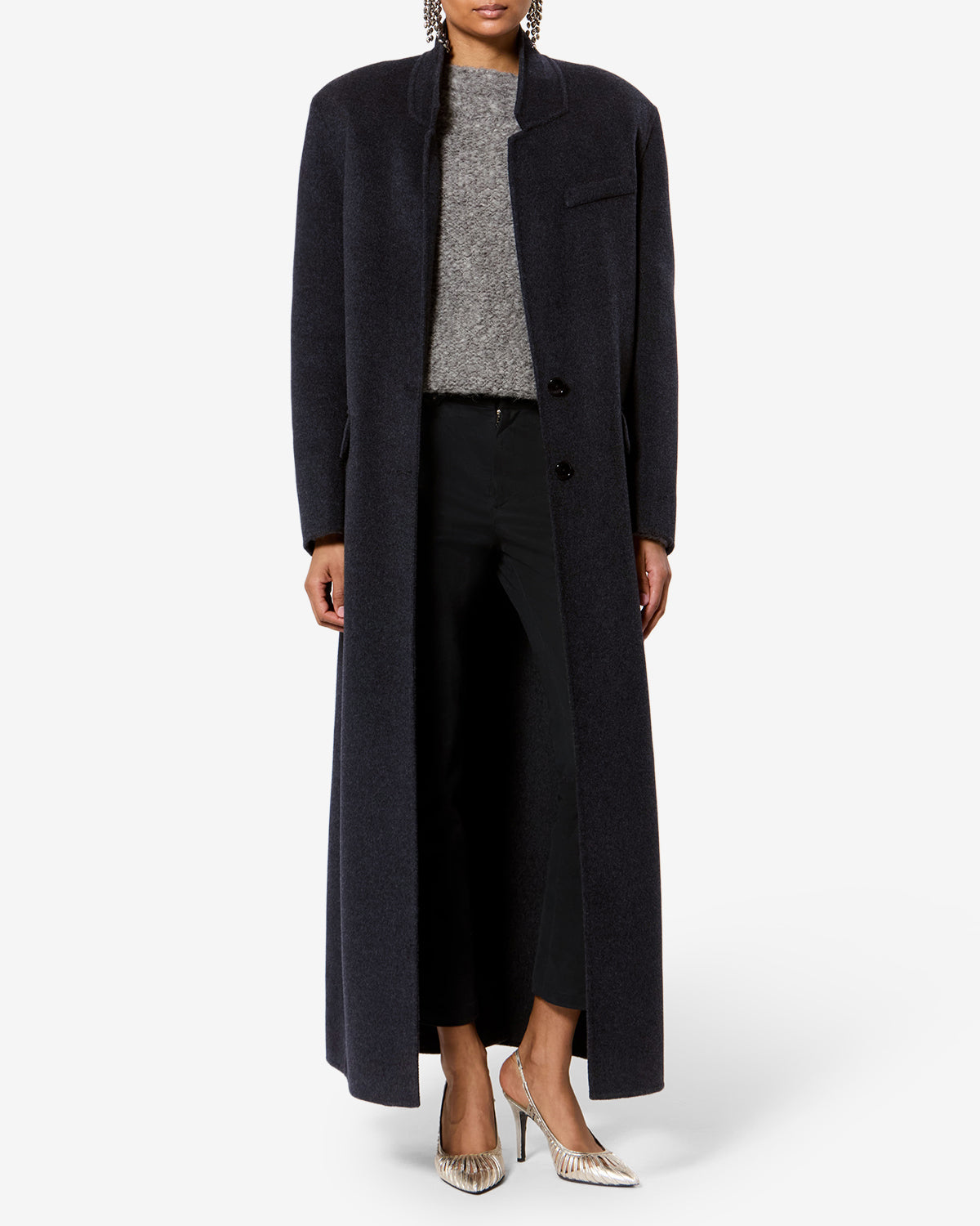 Manteau Clesa en laine — Anthracite, vue 2 ; référence MA0575FAD3D03I02AN