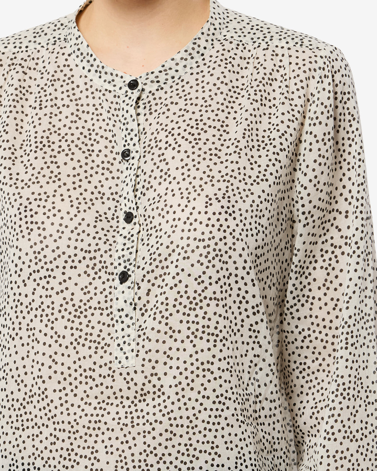 Blouse Maria — Écru et noir, vue 3 ; référence HT0029FAD3J03EECBK