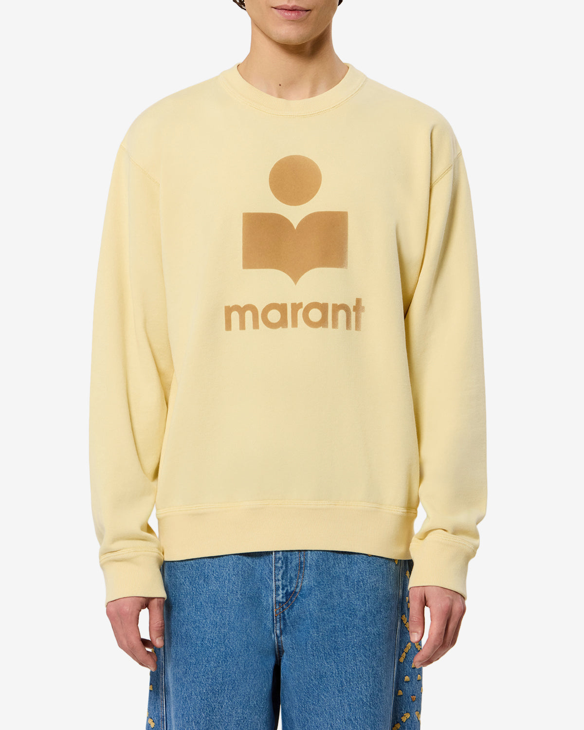 Sweatshirt Mikoy — Jaune clair / Beige, vue 1 ; référence SW0029HAD1M07HLWBE