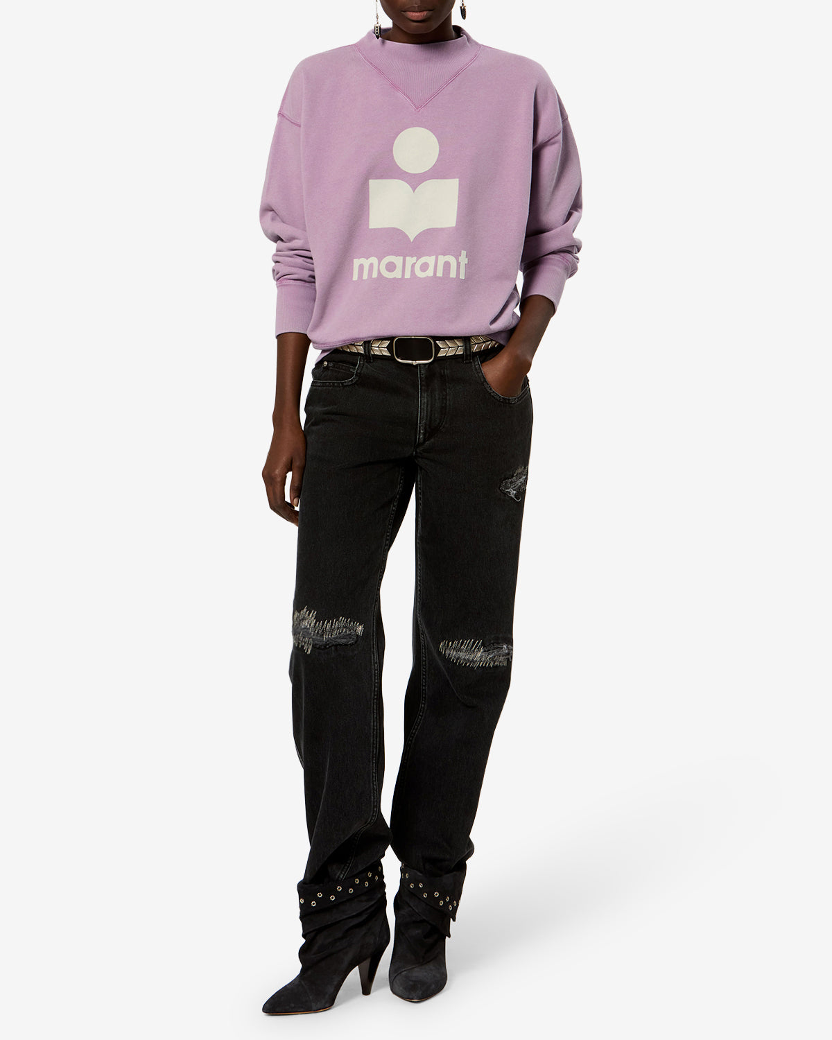 Sweatshirt Moby — Bois de rose / Ecru, vue 2 ; référence SW0003FAD1M04ERWEC