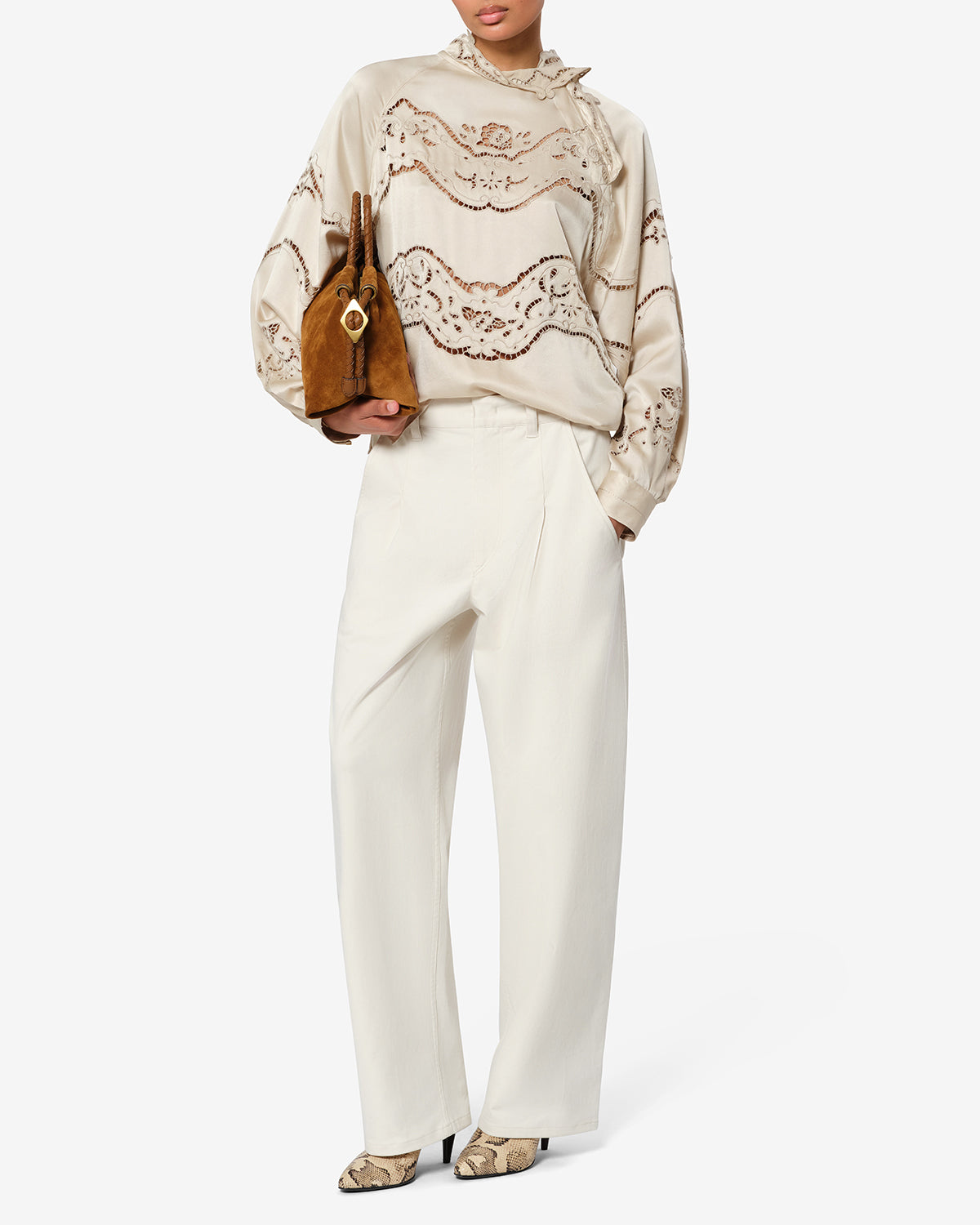 Pantalon Lenadia — Écru, vue 2 ; référence PA0849FAD4G01I23EC
