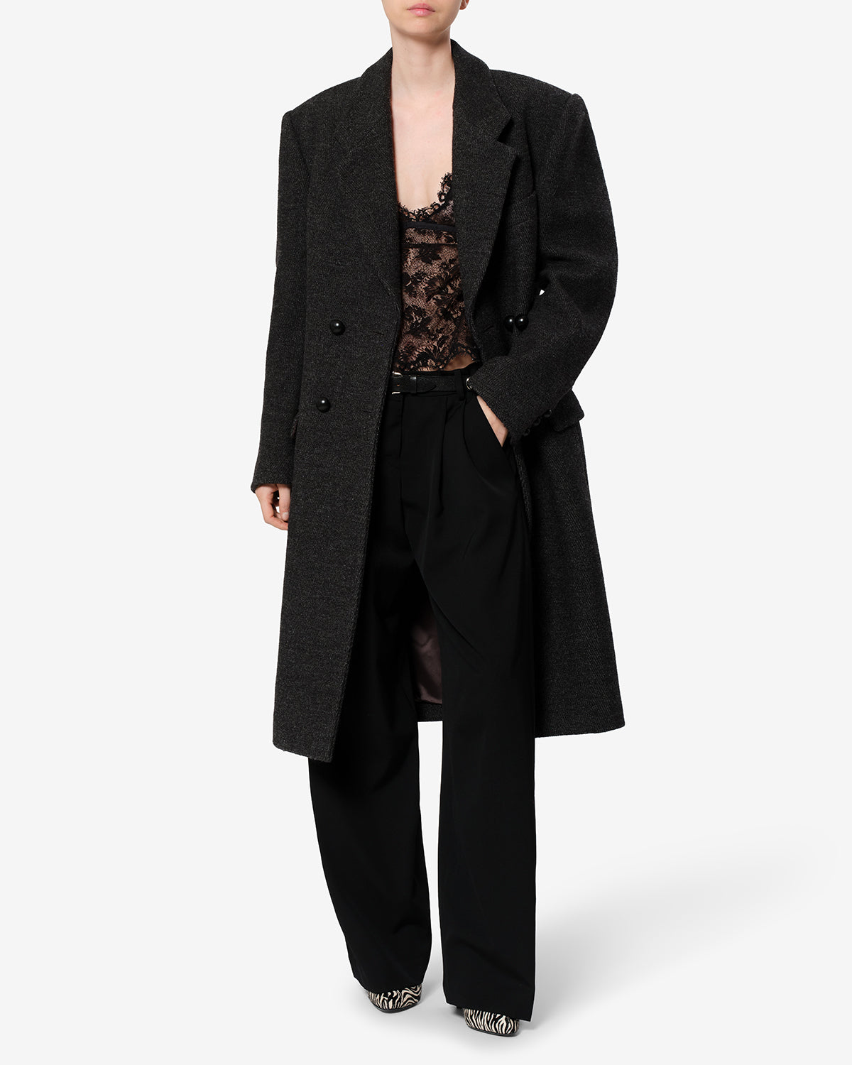 Manteau Erla en laine — Anthracite, vue 1 ; référence MA0597FAD4D04I02AN